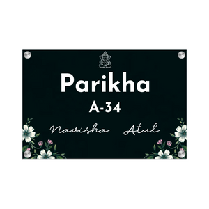 Acrylic Name Plate Grey Background 2