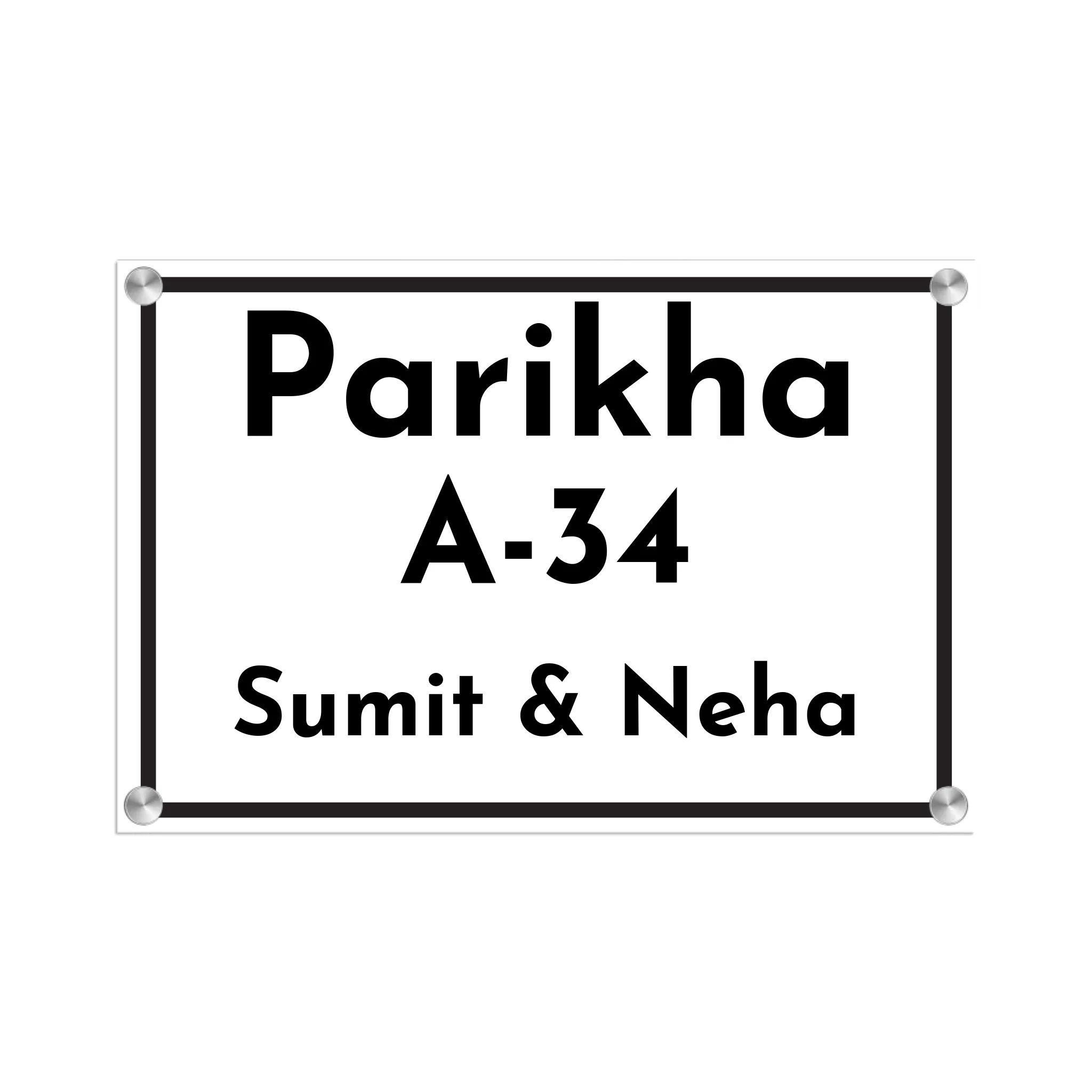 Acrylic Name Plate Grey Background 2