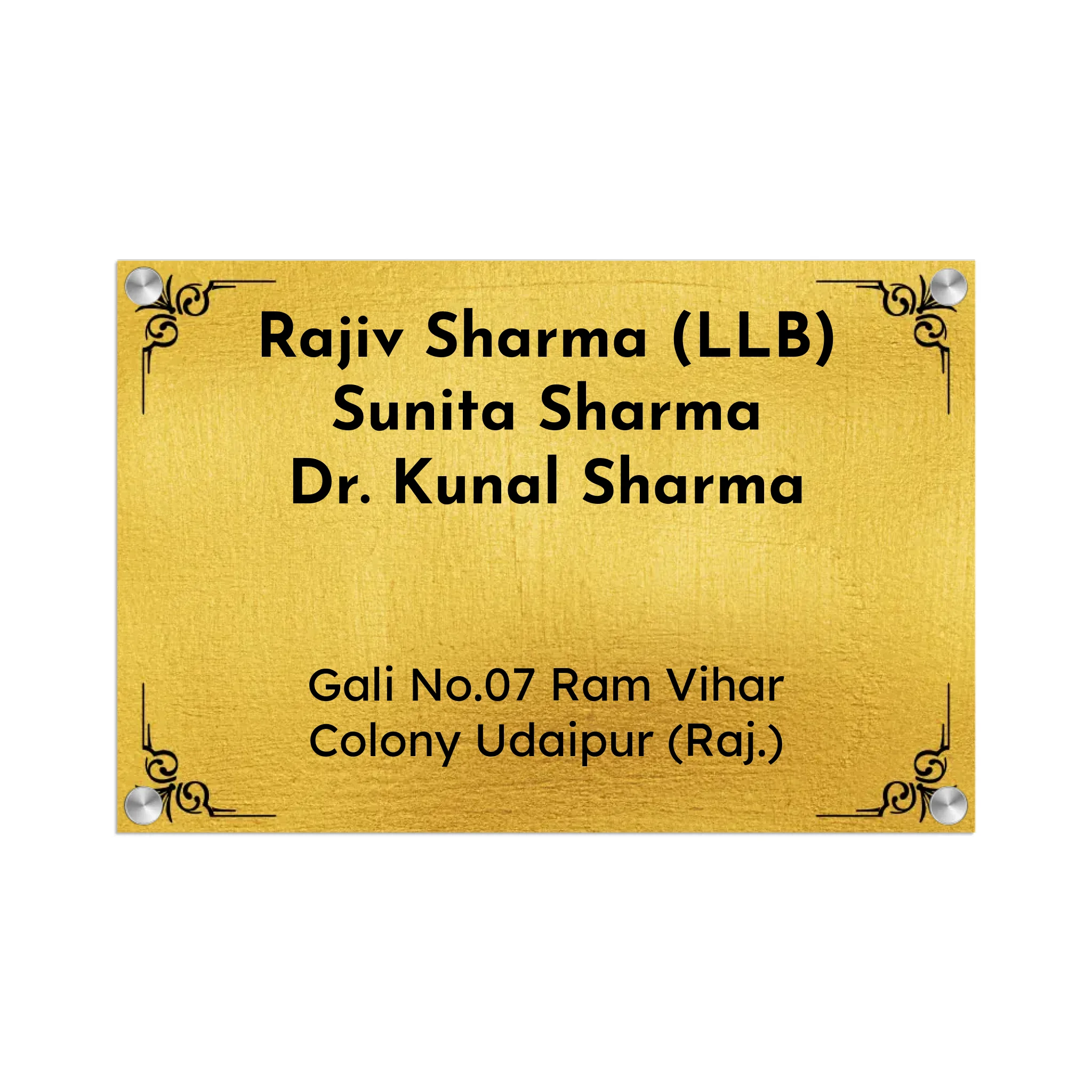 Acrylic Name Plate Grey Background 2