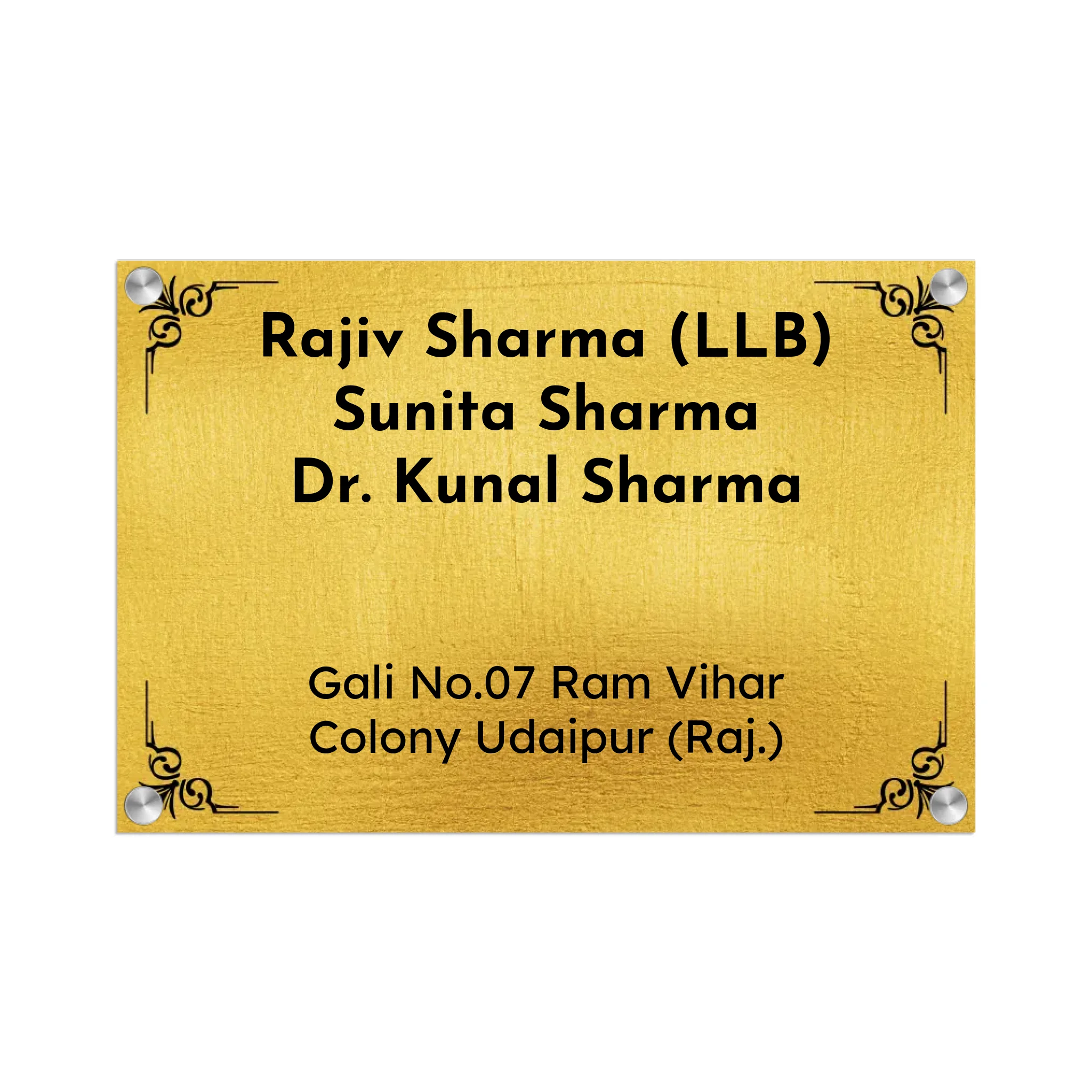 Acrylic Name Plate Grey Background 2