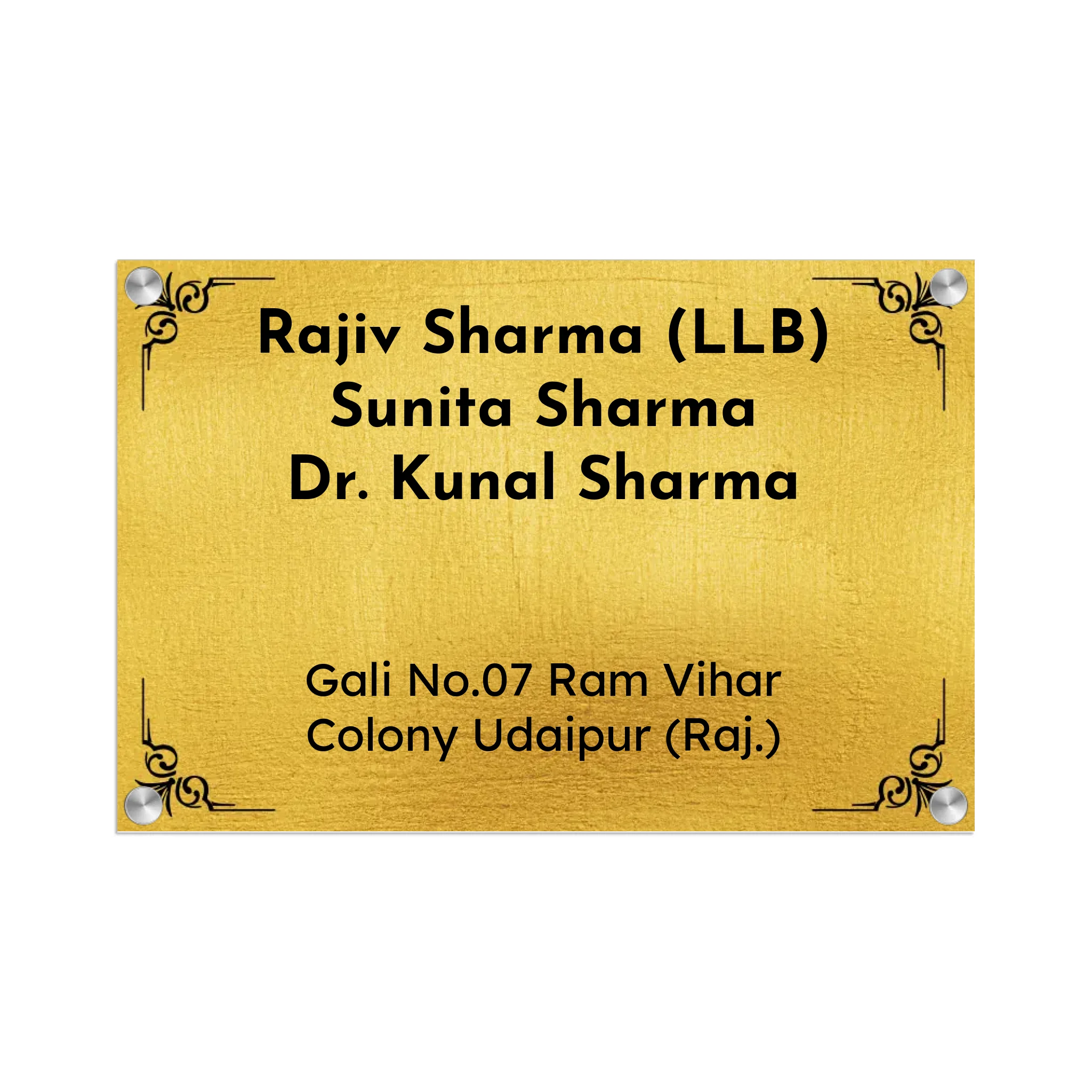 Acrylic Name Plate Grey Background 2