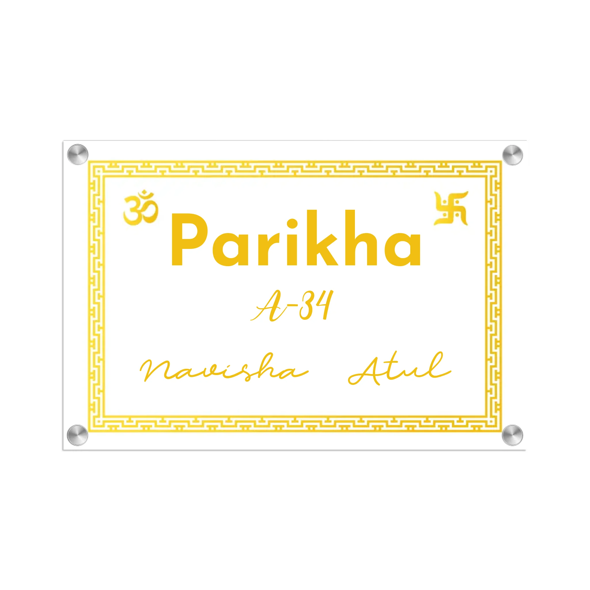 Acrylic Name Plate Grey Background 2