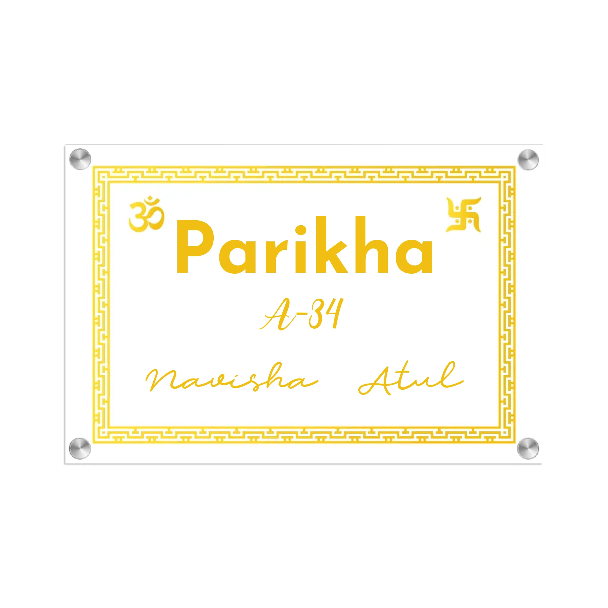 Acrylic Name Plate Grey Background 2
