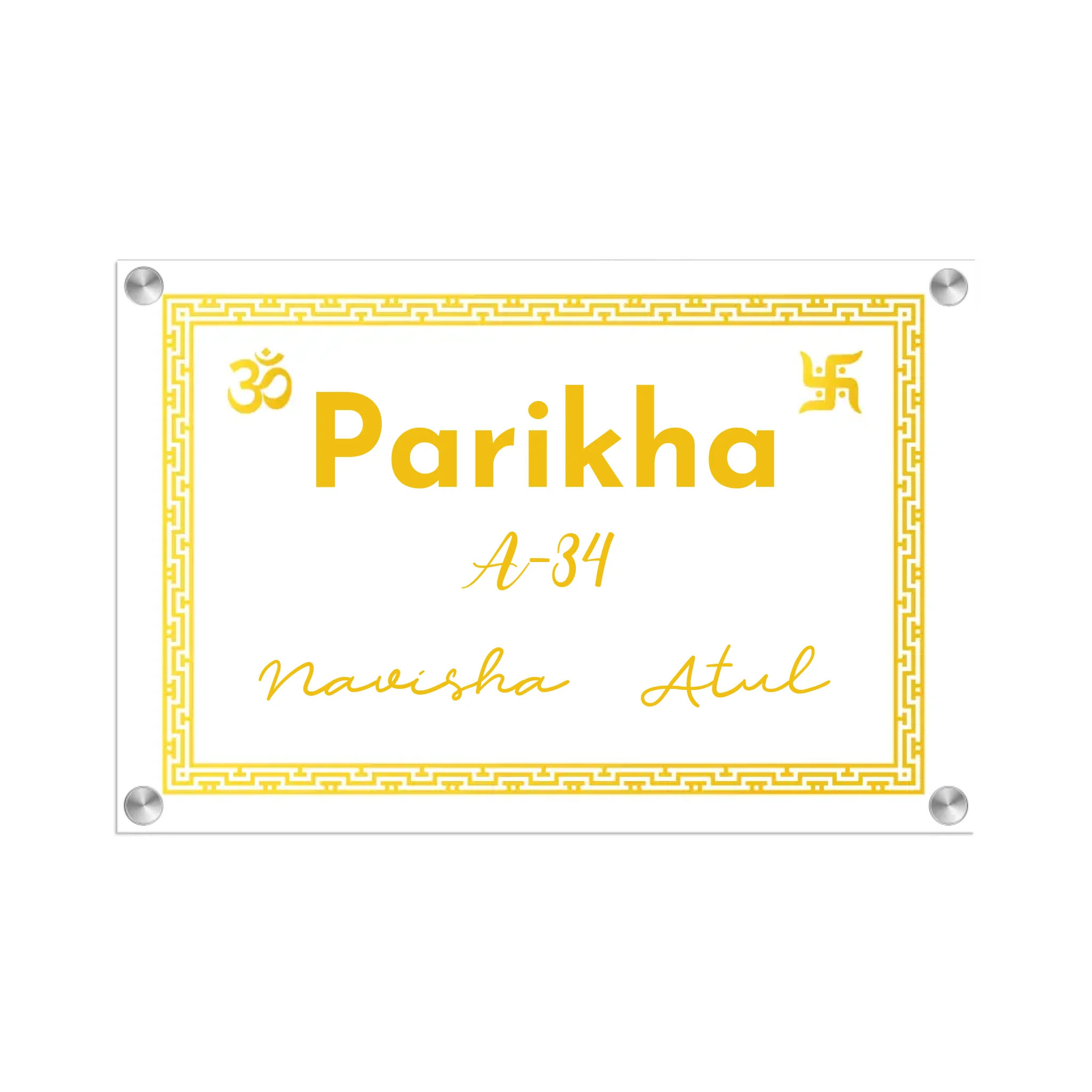 Acrylic Name Plate Grey Background 2