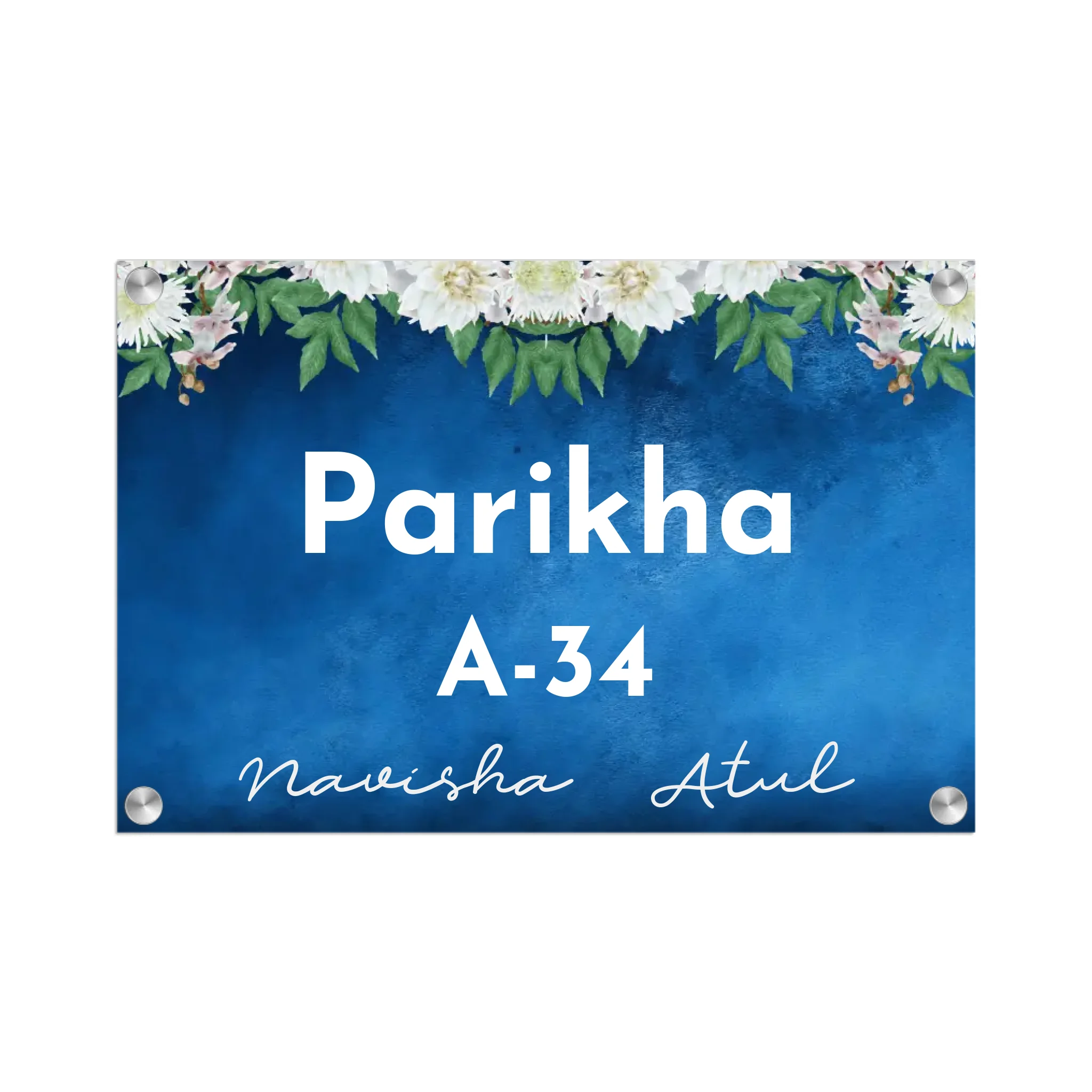 Acrylic Name Plate Grey Background 2