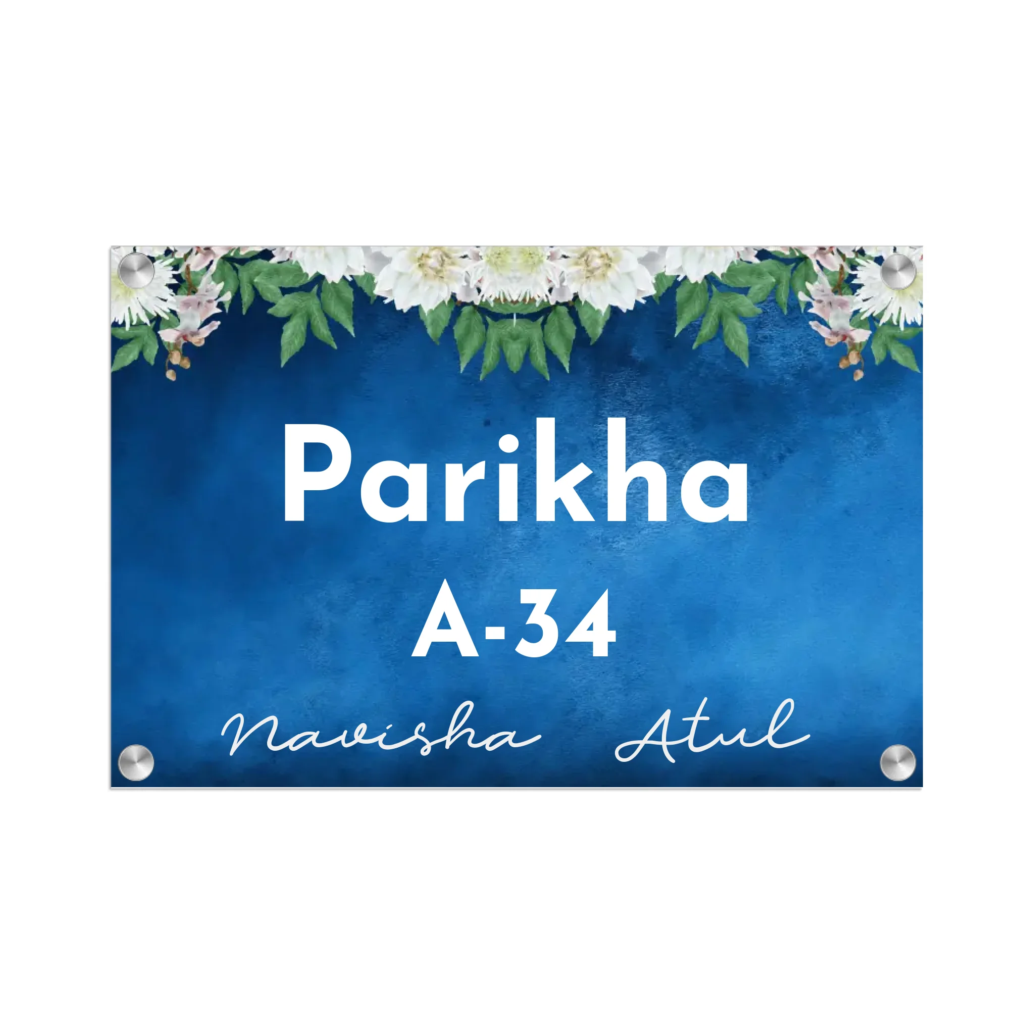 Acrylic Name Plate Grey Background 2