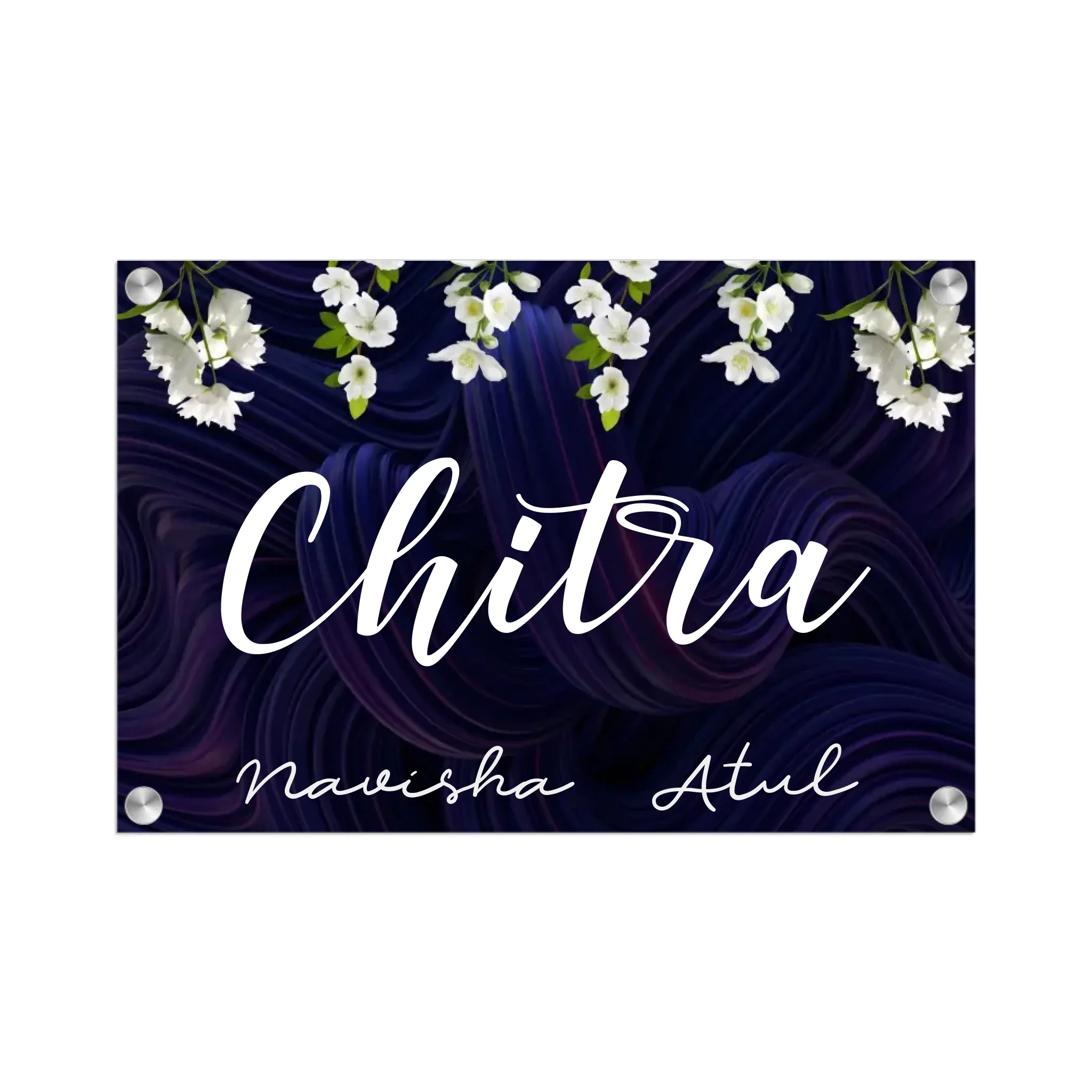 Acrylic Name Plate Grey Background 2