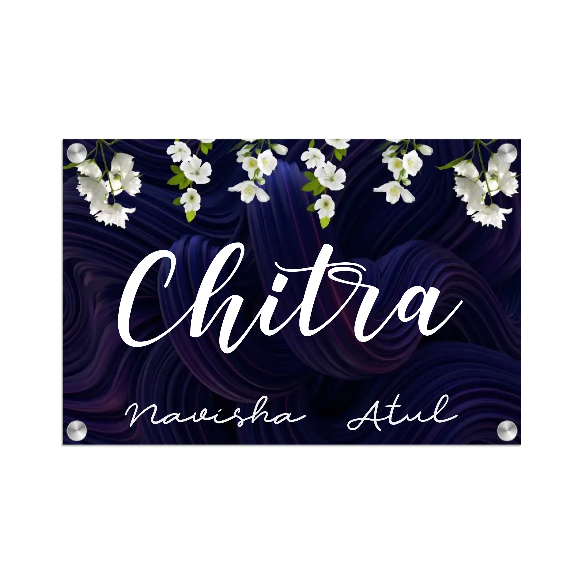 Acrylic Name Plate Grey Background 2