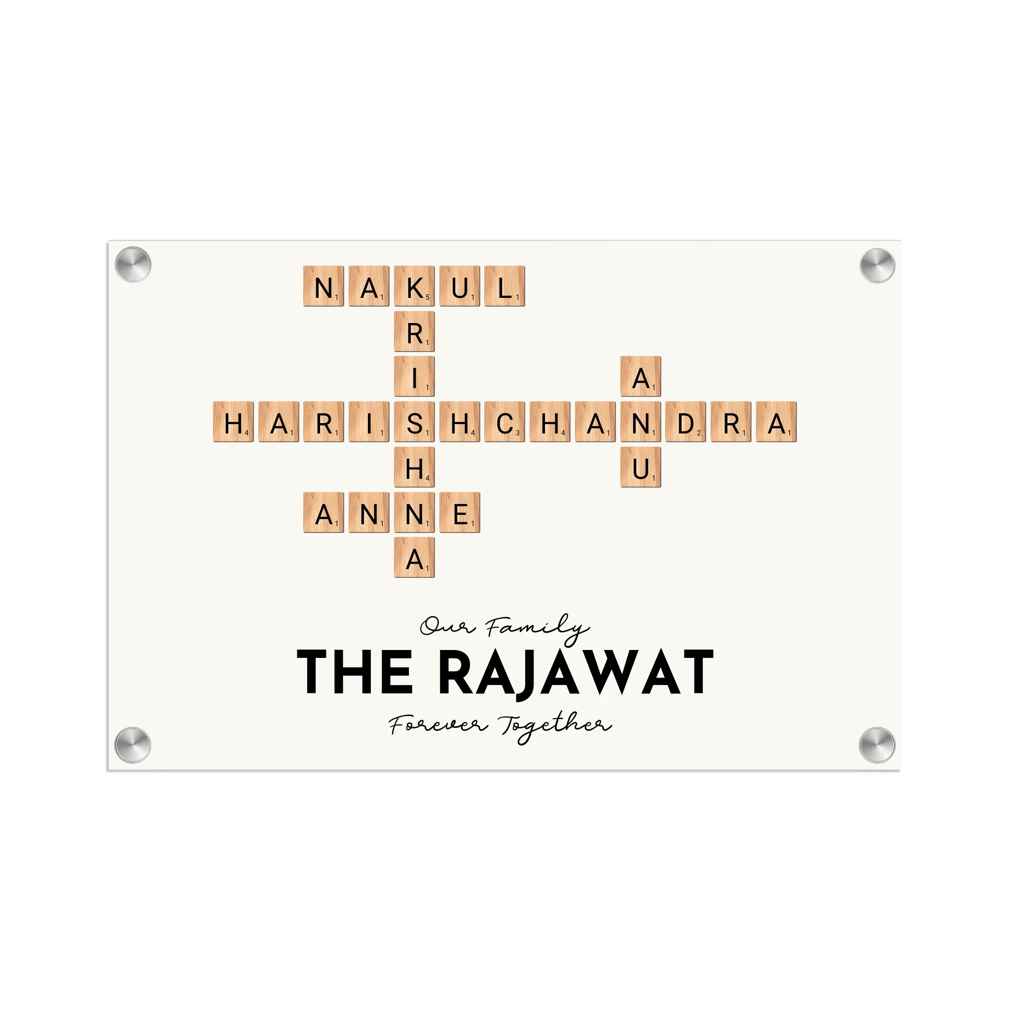 Acrylic Name Plate Grey Background 2