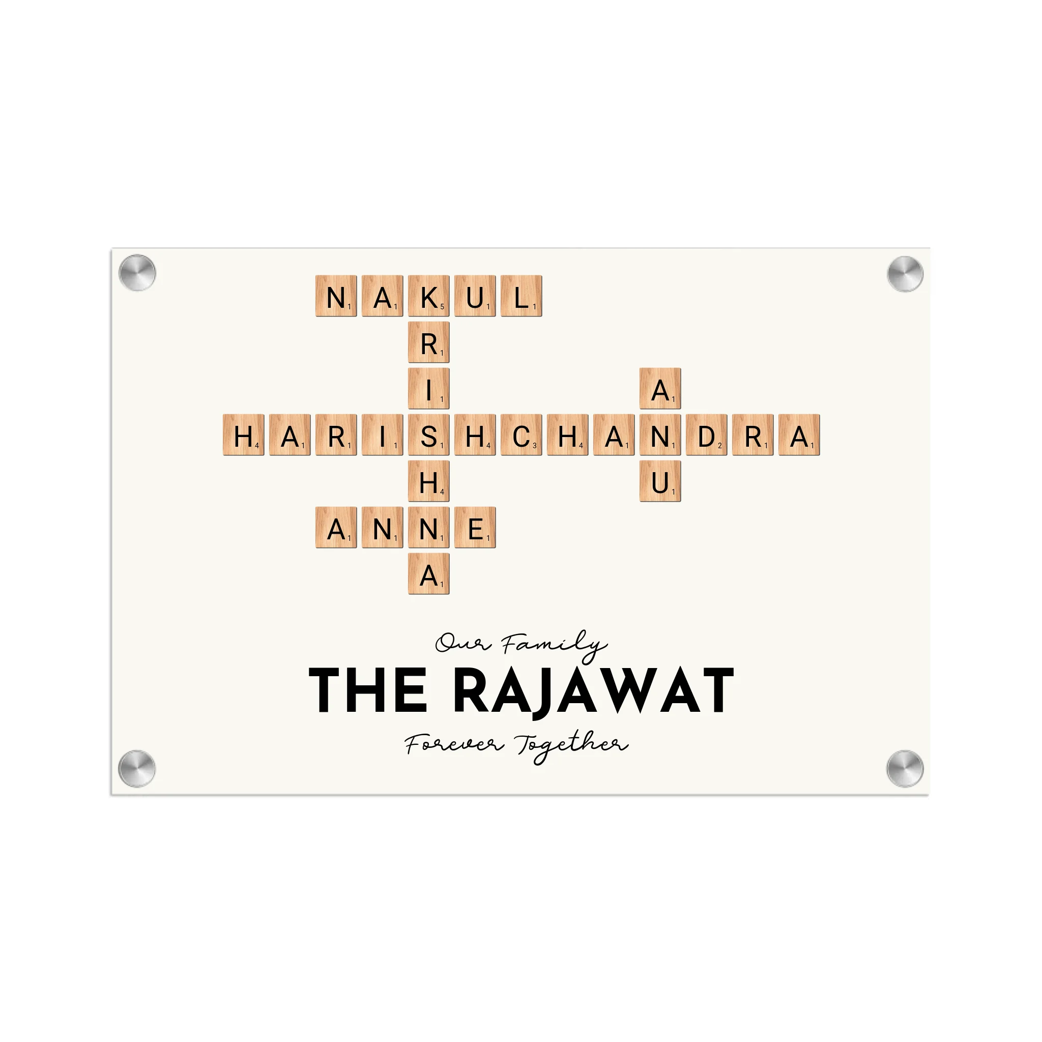 Acrylic Name Plate Grey Background 2