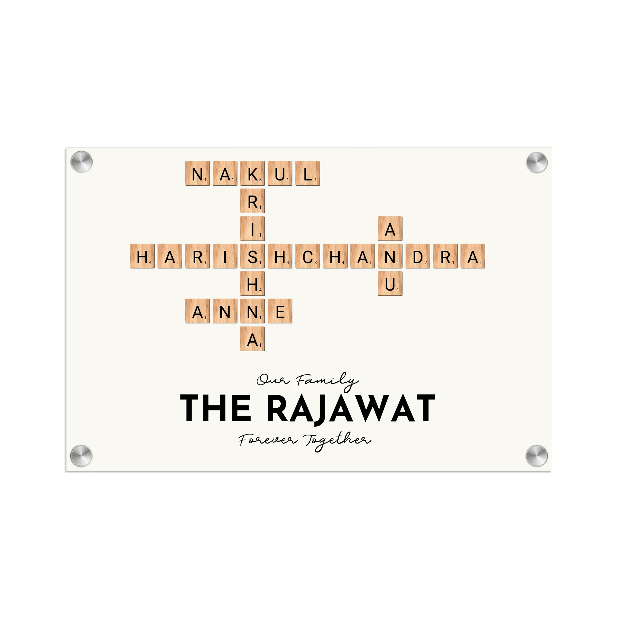 Acrylic Name Plate Grey Background 2