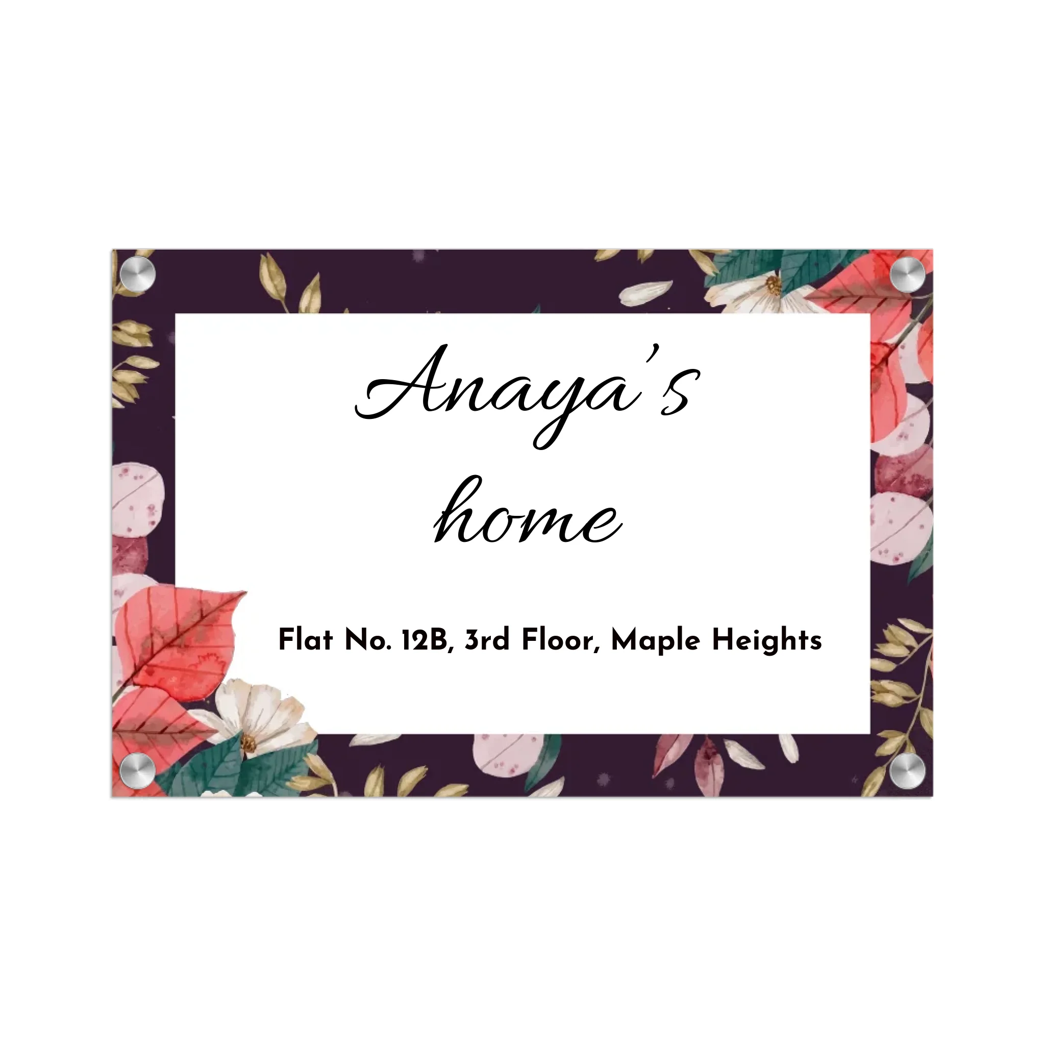 Acrylic Name Plate Grey Background 2