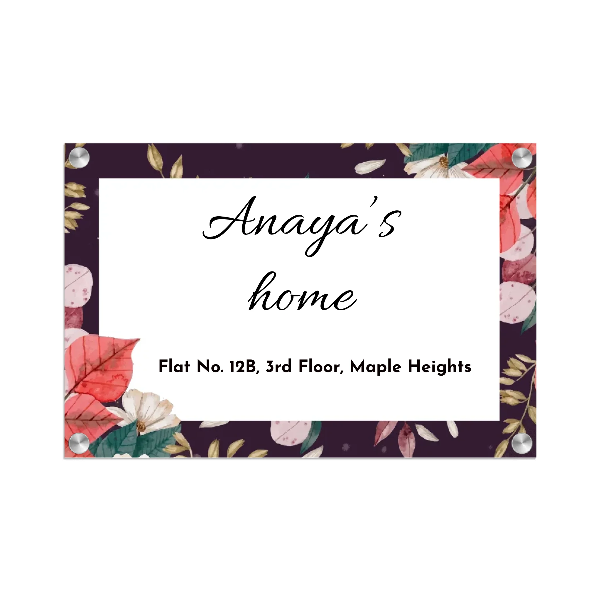 Acrylic Name Plate Grey Background 2