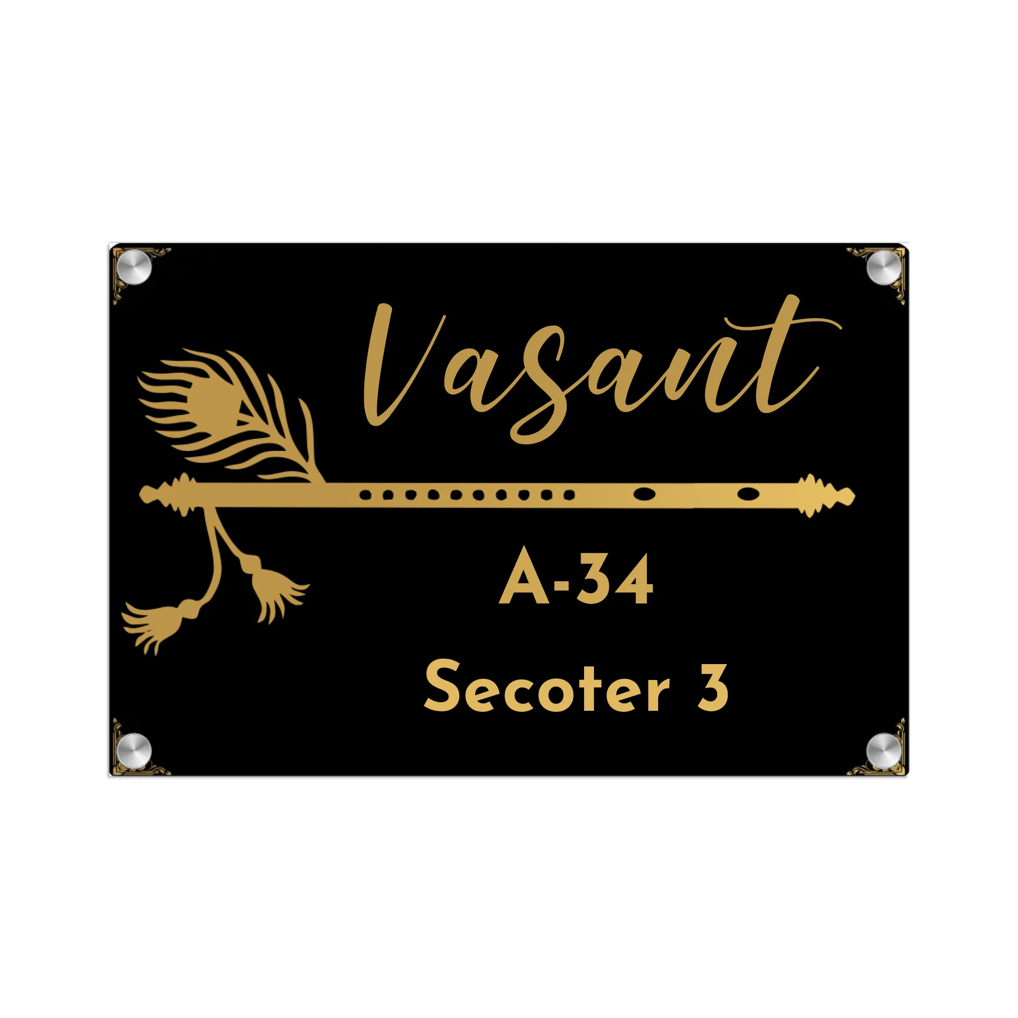 Acrylic Name Plate Grey Background 2