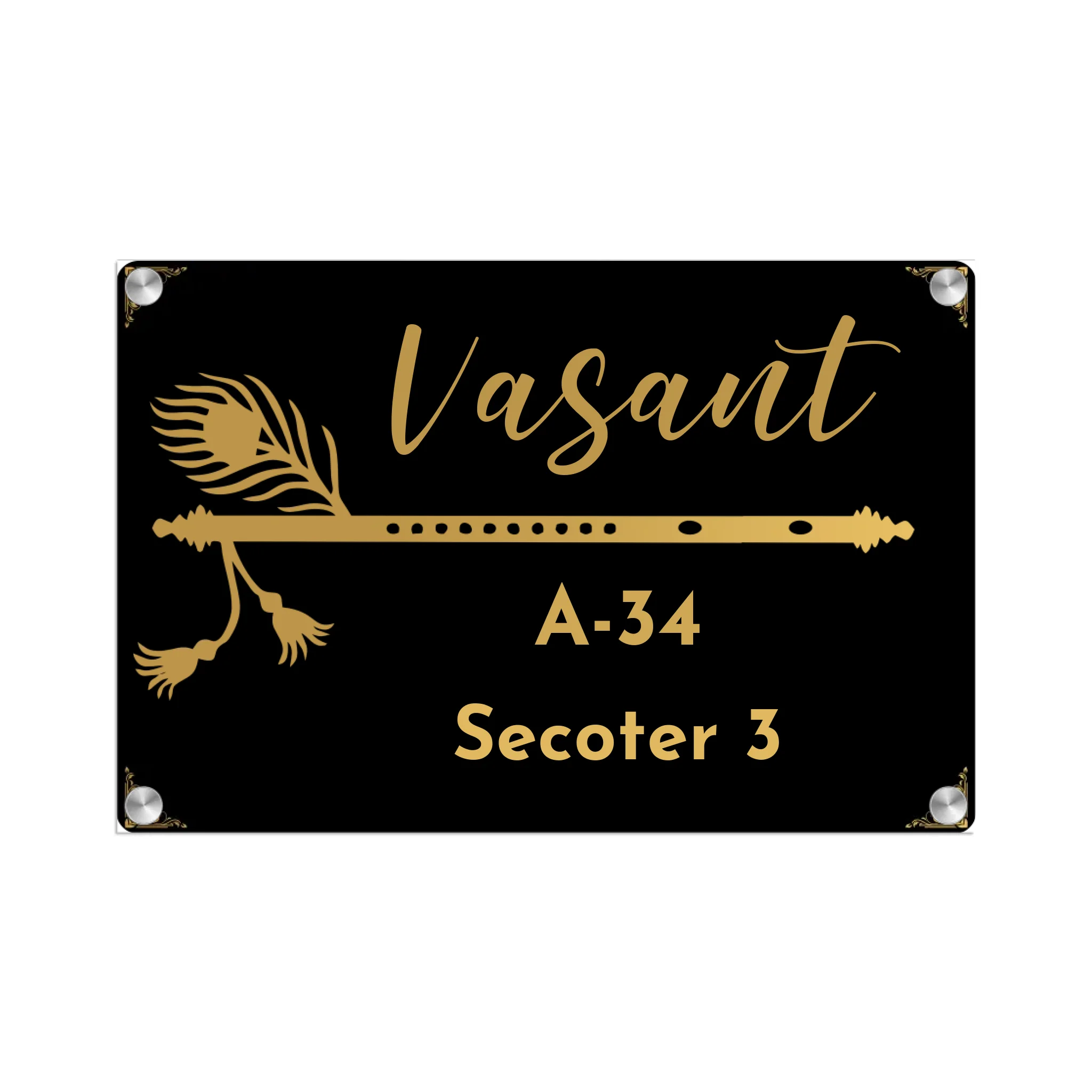 Acrylic Name Plate Grey Background 2