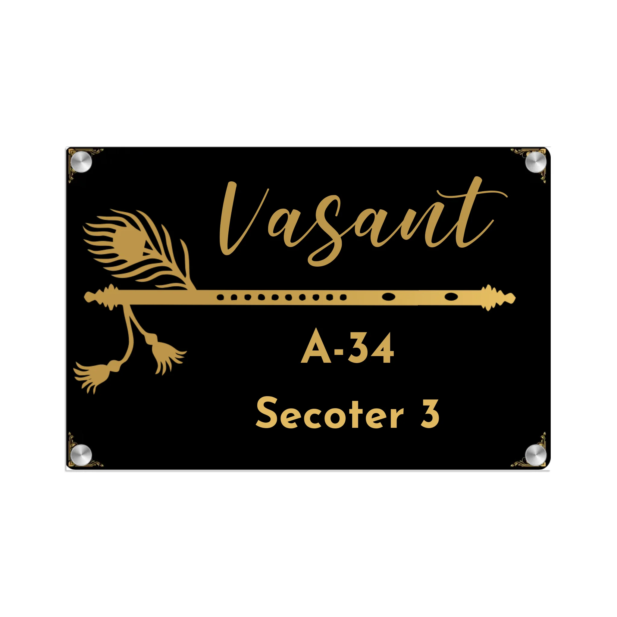 Acrylic Name Plate Grey Background 2