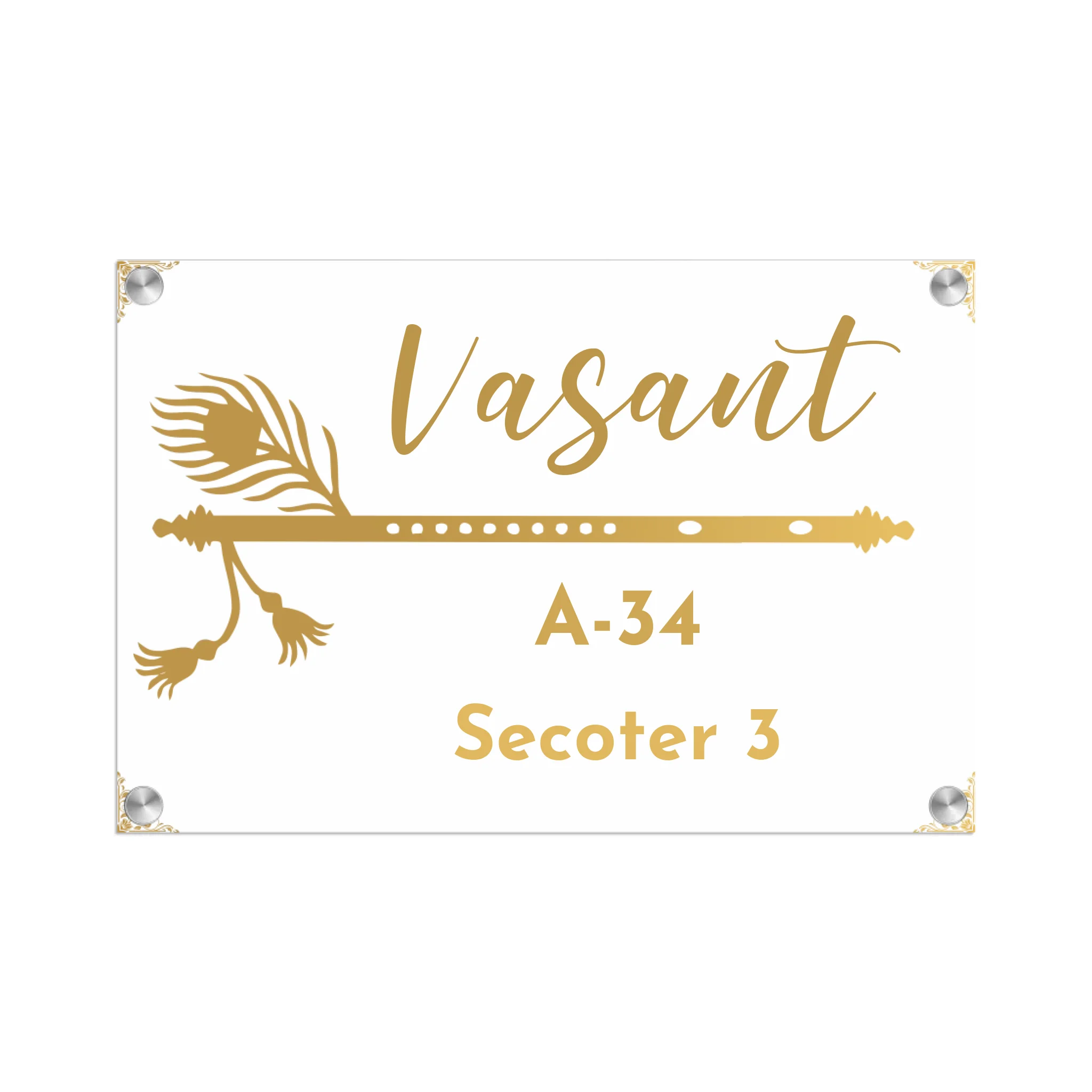 Acrylic Name Plate Grey Background 2