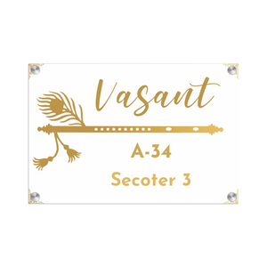 Acrylic Name Plate Grey Background 2
