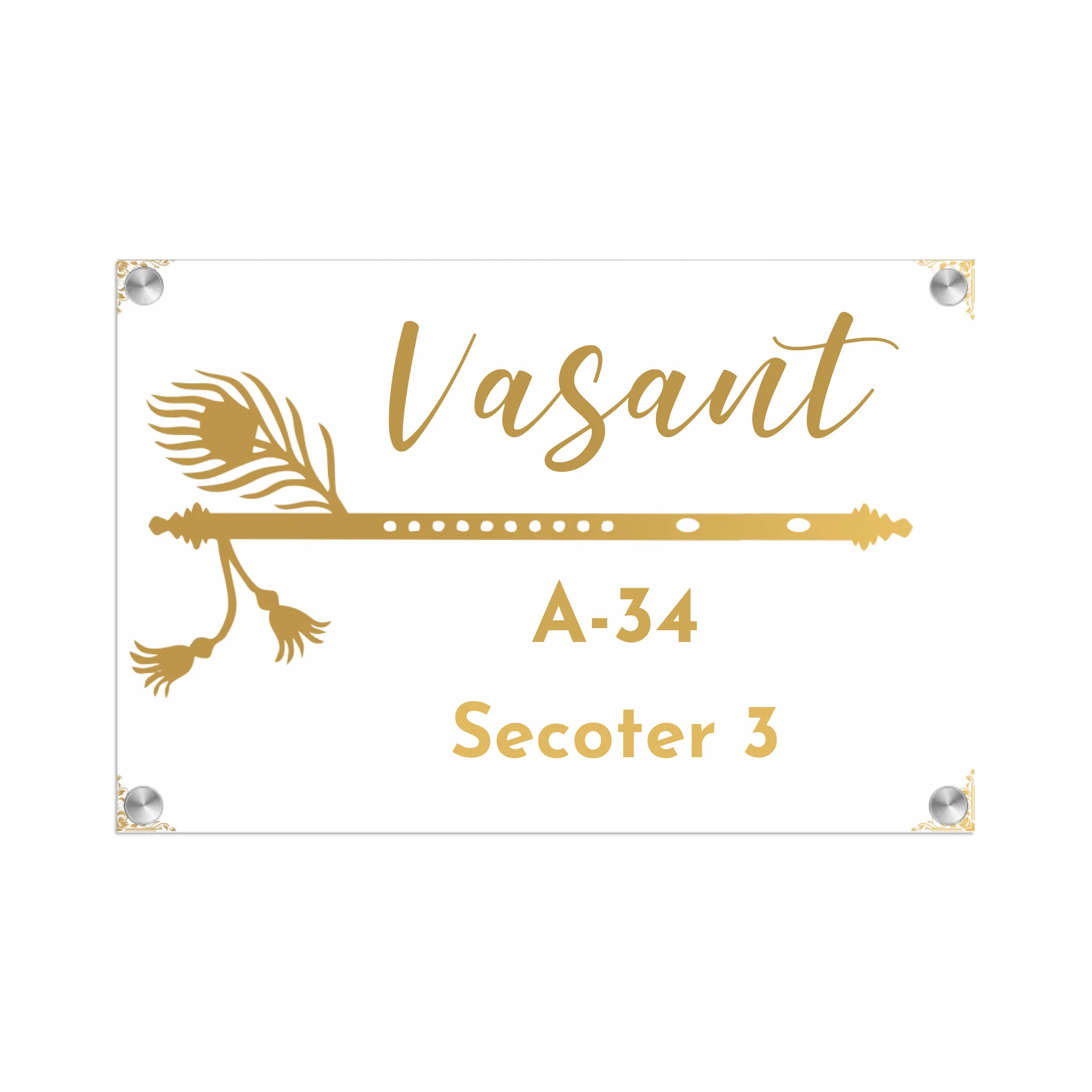 Acrylic Name Plate Grey Background 2