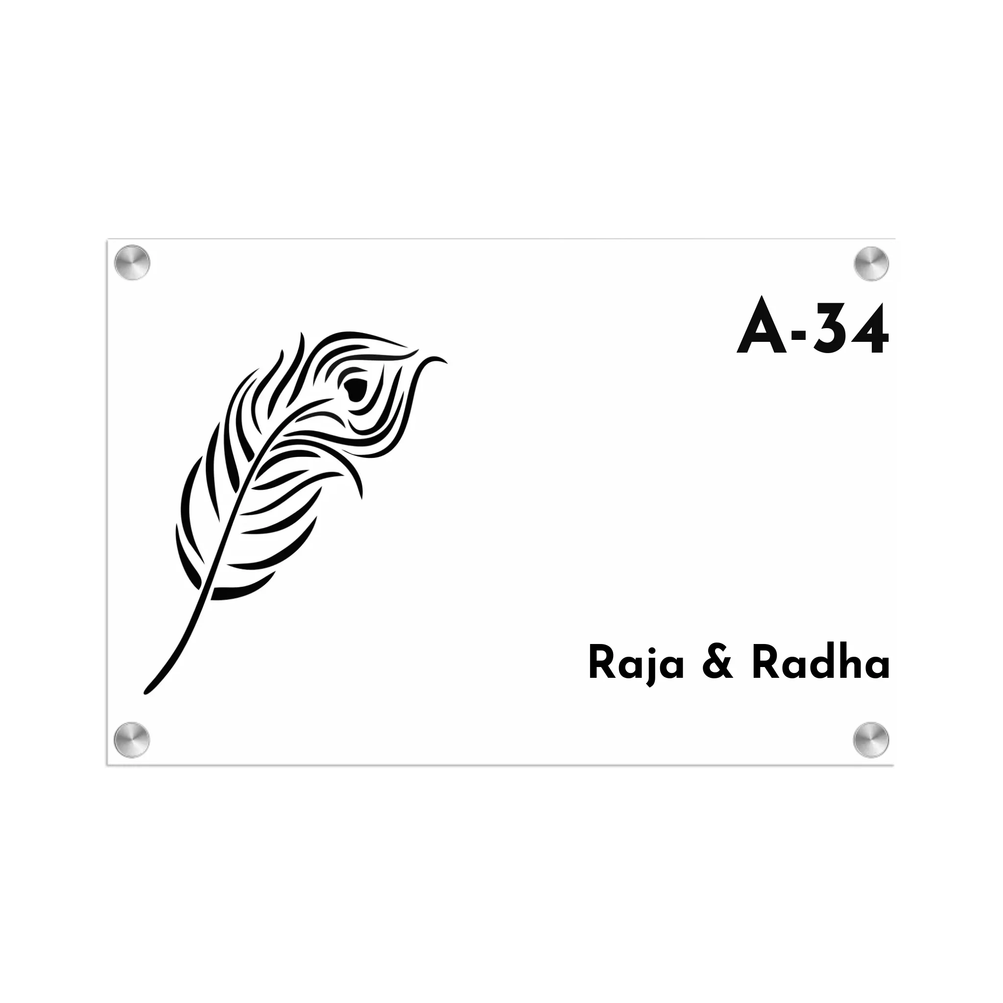 Acrylic Name Plate Grey Background 2