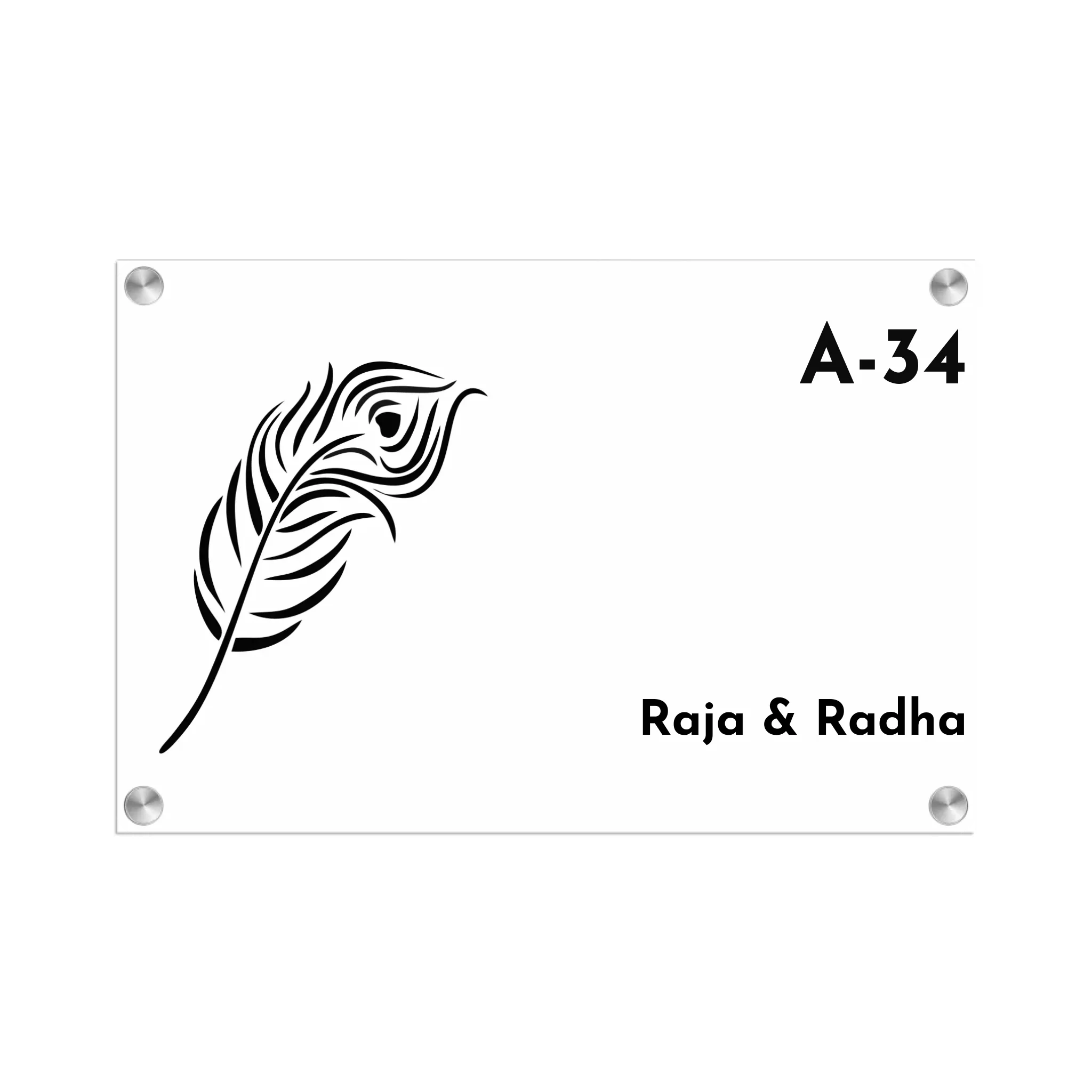 Acrylic Name Plate Grey Background 2