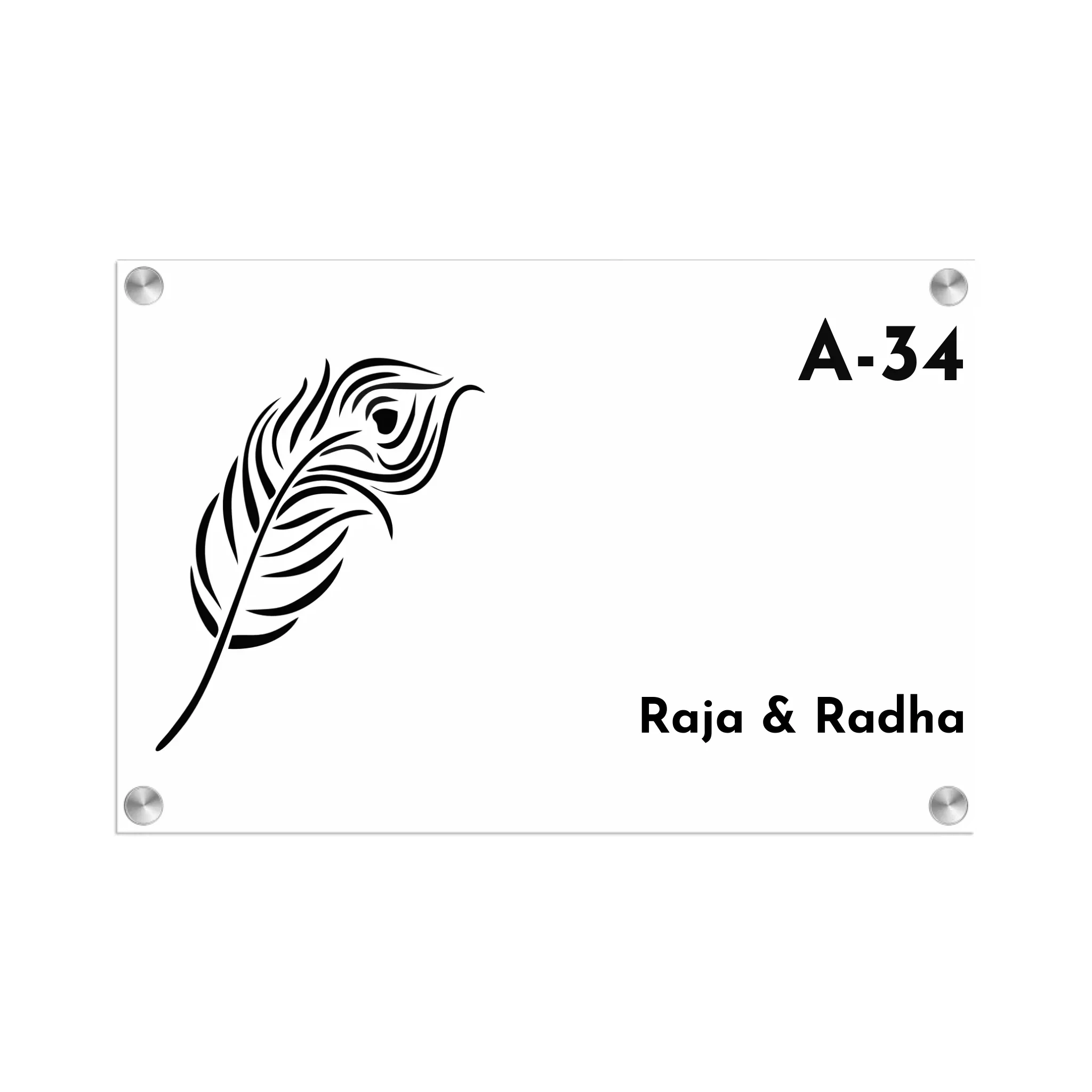 Acrylic Name Plate Grey Background 2