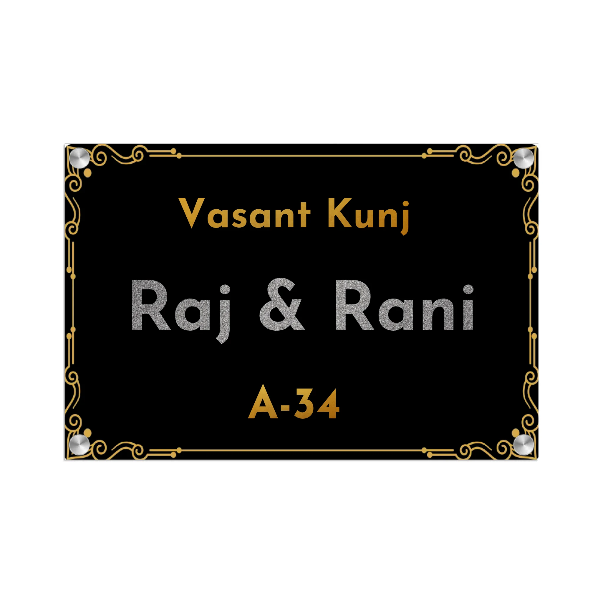 Acrylic Name Plate Grey Background 2