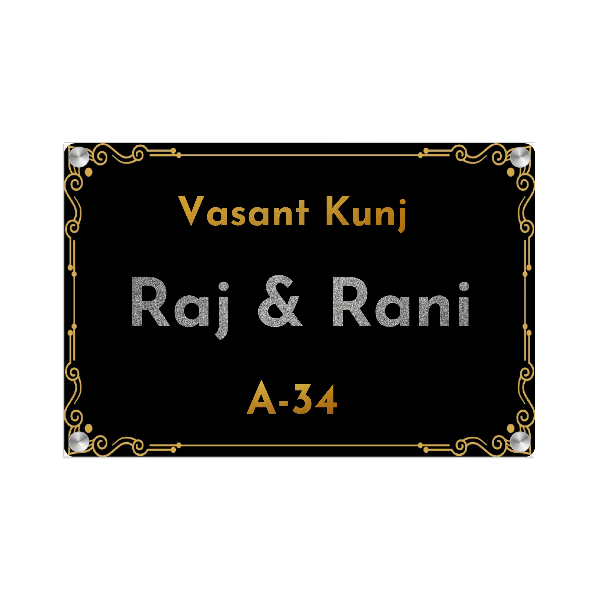 Acrylic Name Plate Grey Background 2