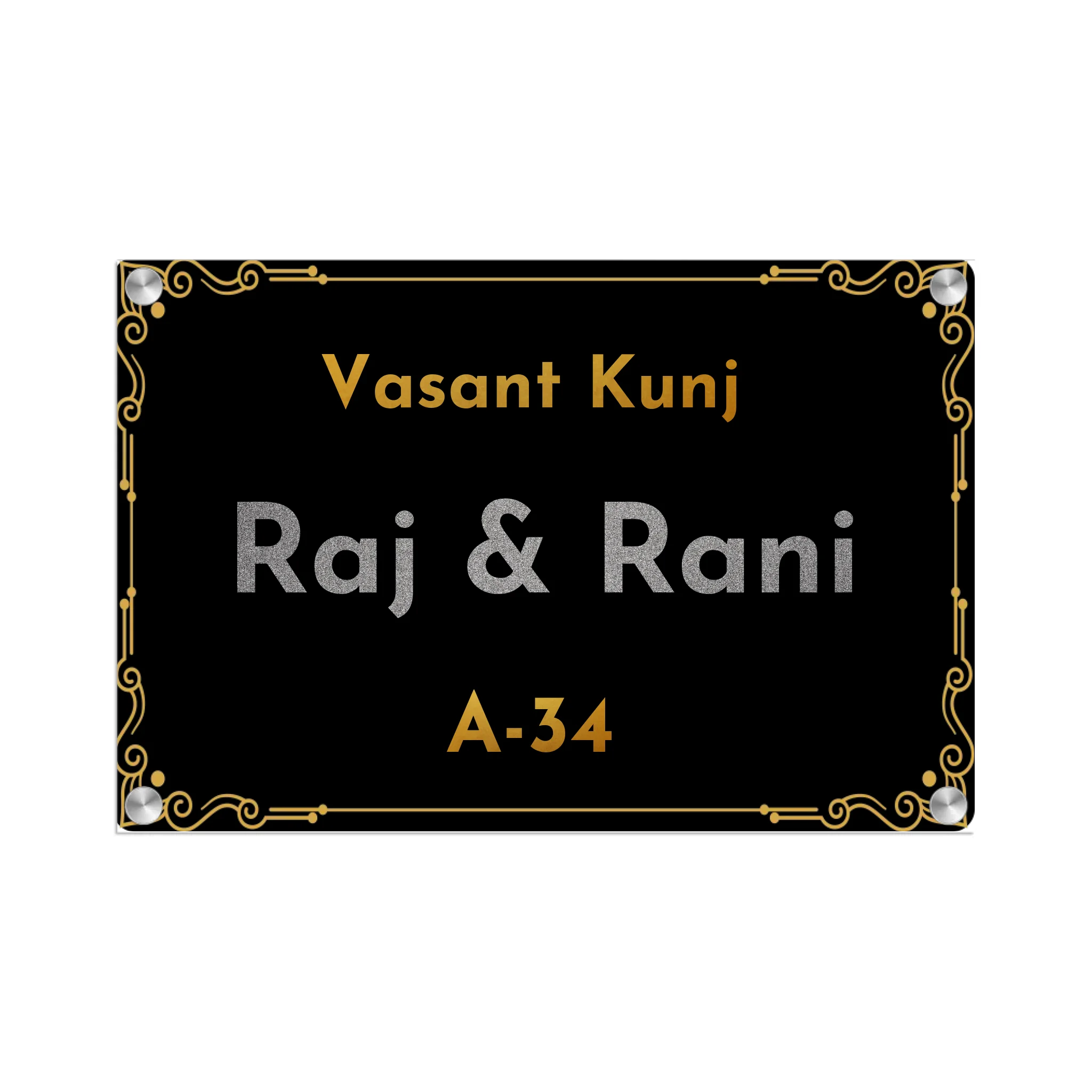 Acrylic Name Plate Grey Background 2