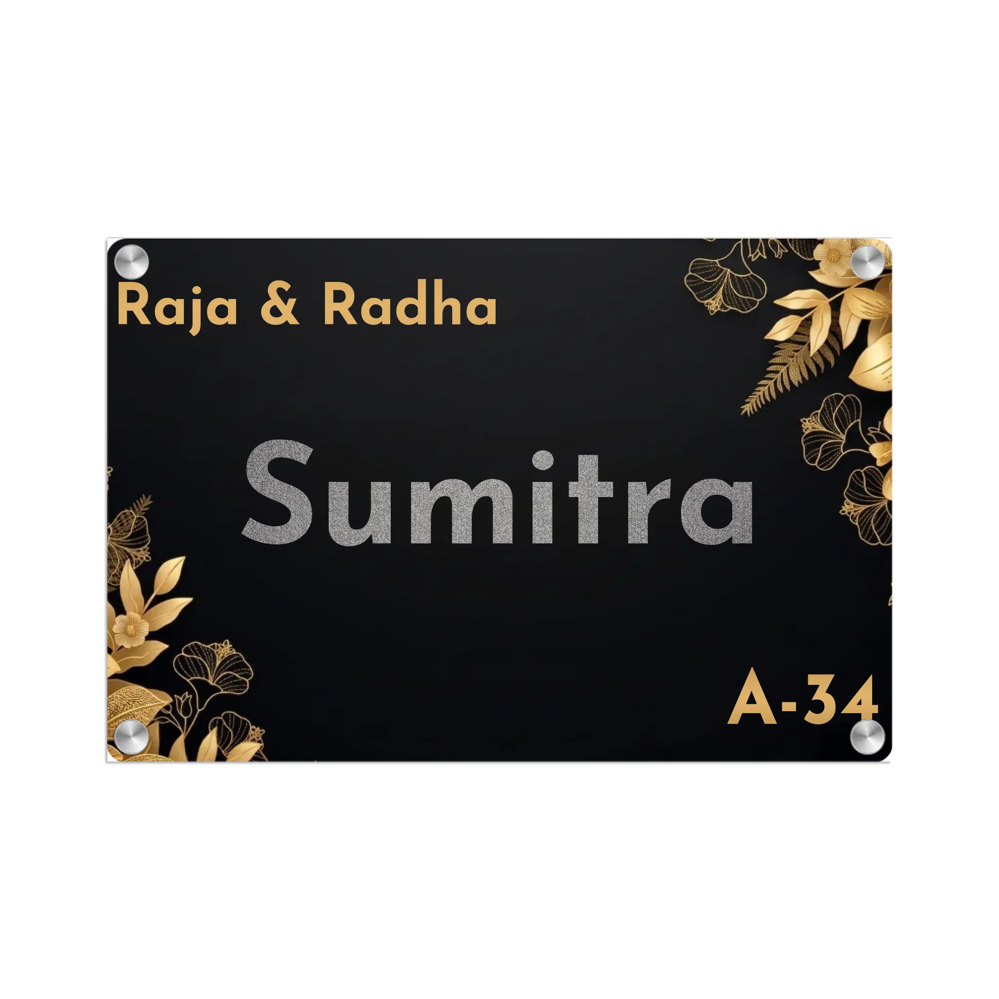 Acrylic Name Plate Grey Background 2