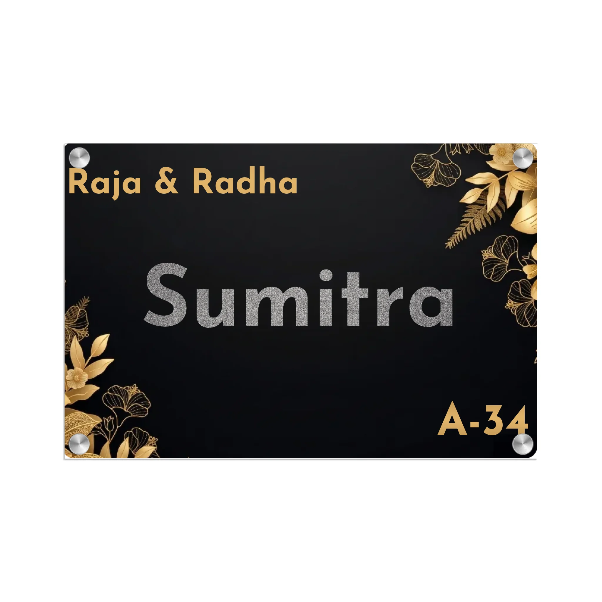 Acrylic Name Plate Grey Background 2