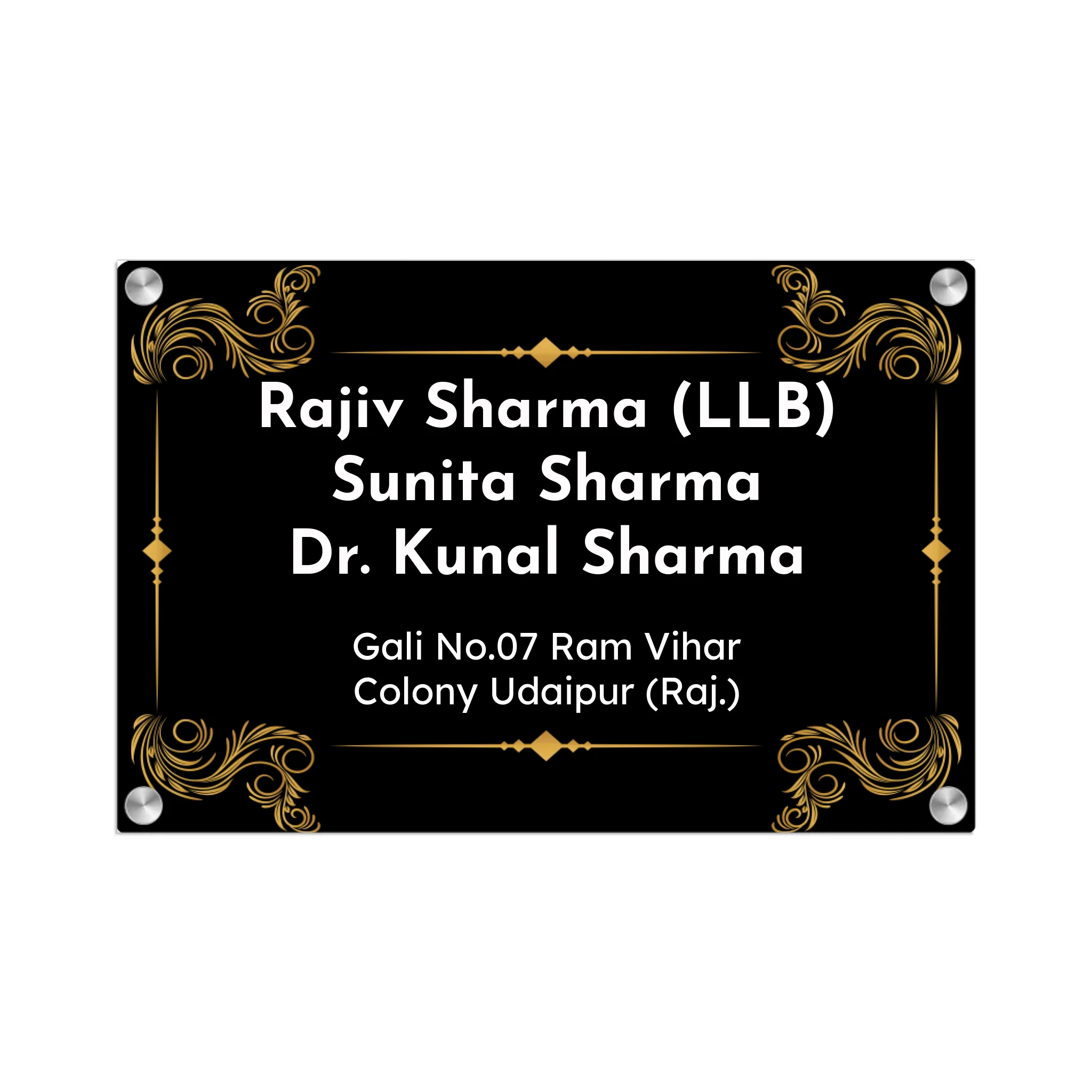 Acrylic Name Plate Grey Background 2