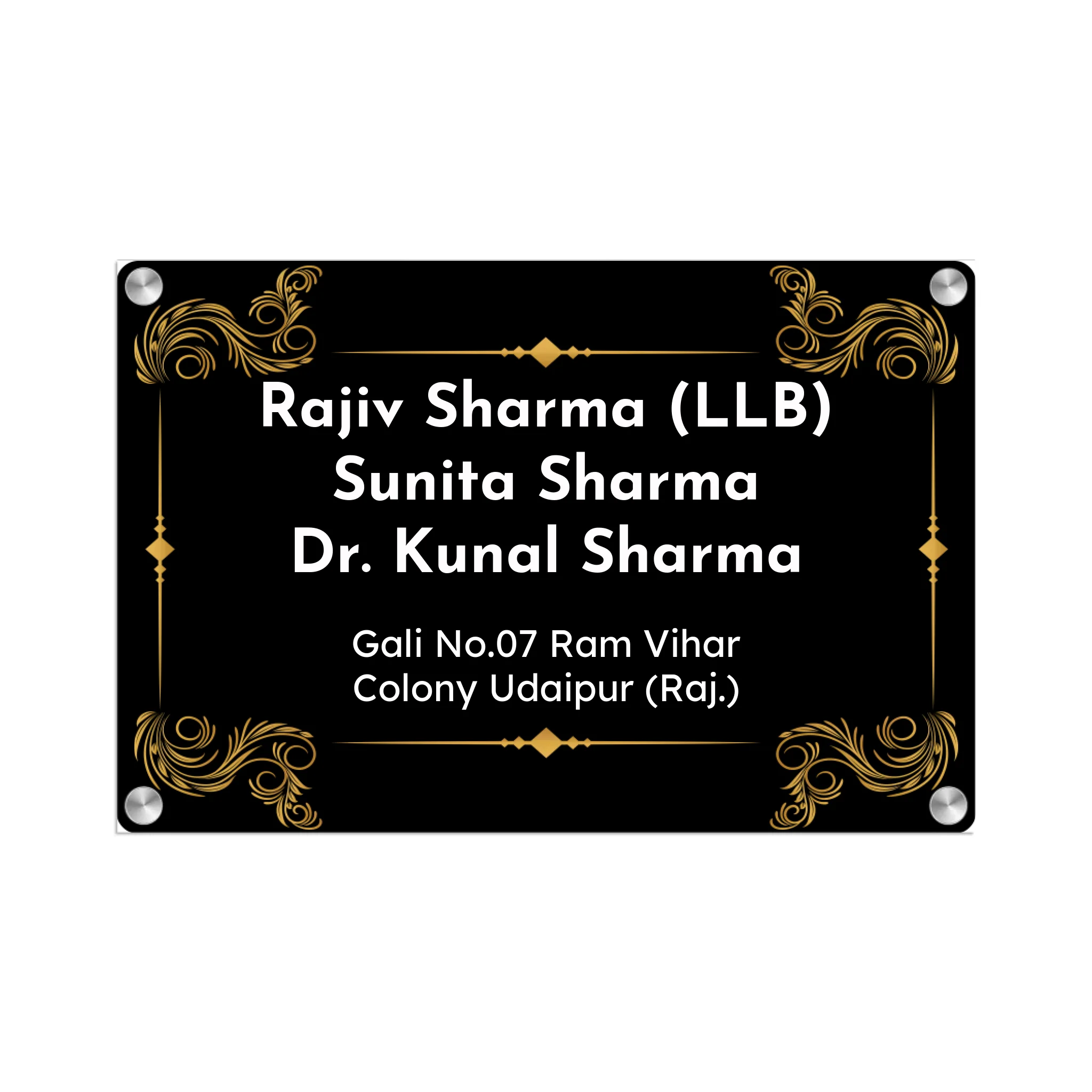 Acrylic Name Plate Grey Background 2