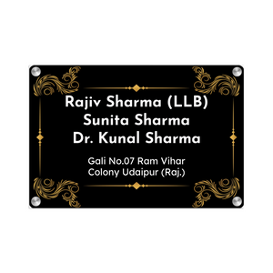 Acrylic Name Plate Grey Background 2