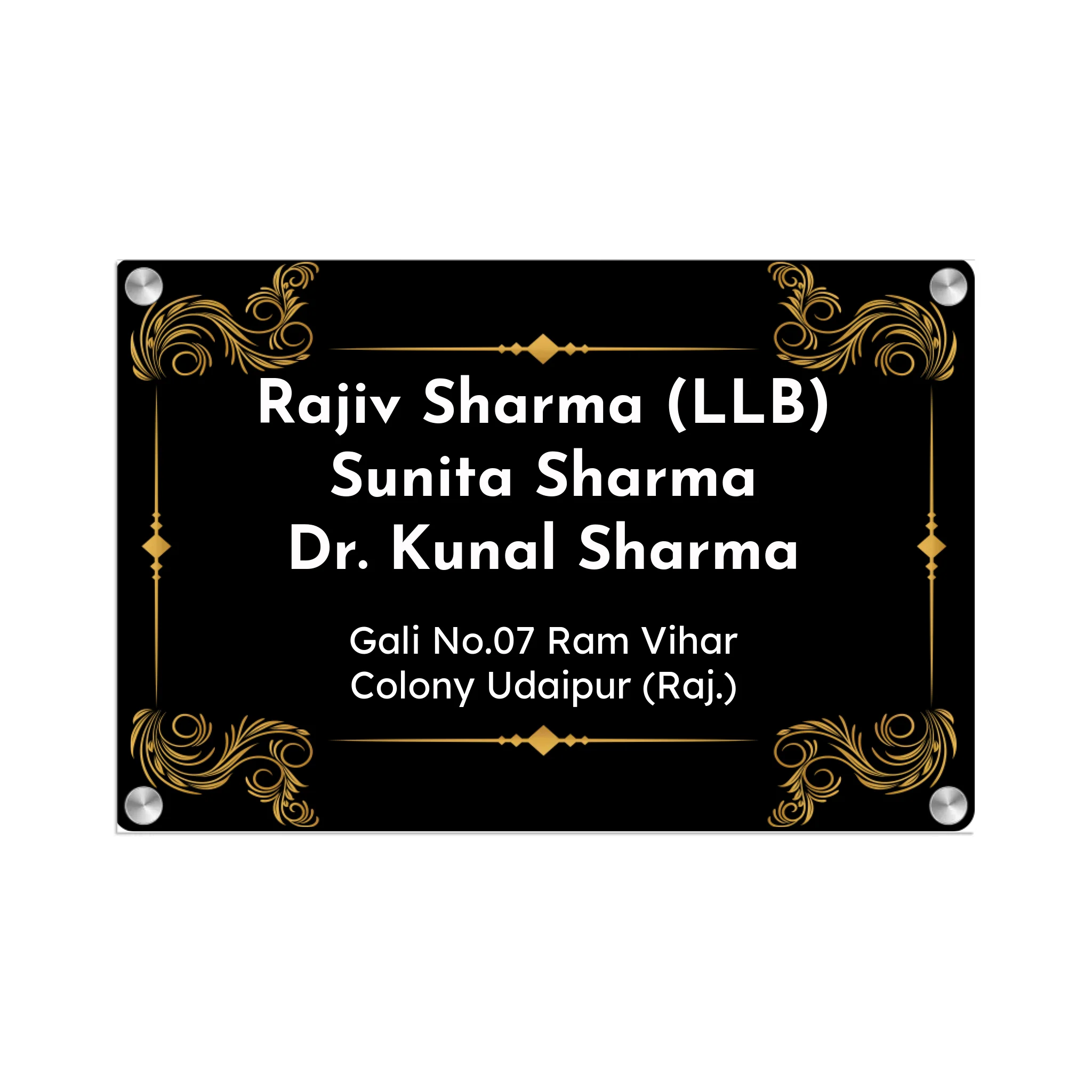 Acrylic Name Plate Grey Background 2