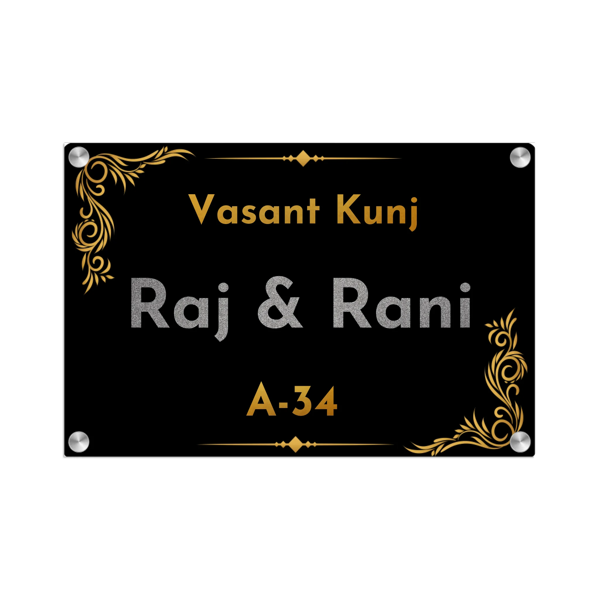 Acrylic Name Plate Grey Background 2