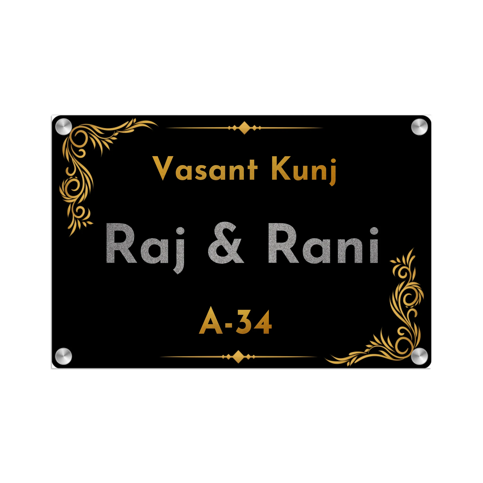 Acrylic Name Plate Grey Background 2