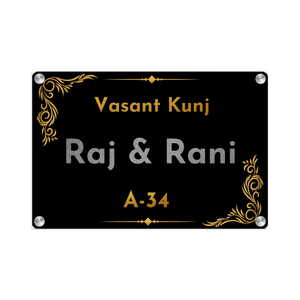 Acrylic Name Plate Grey Background 2
