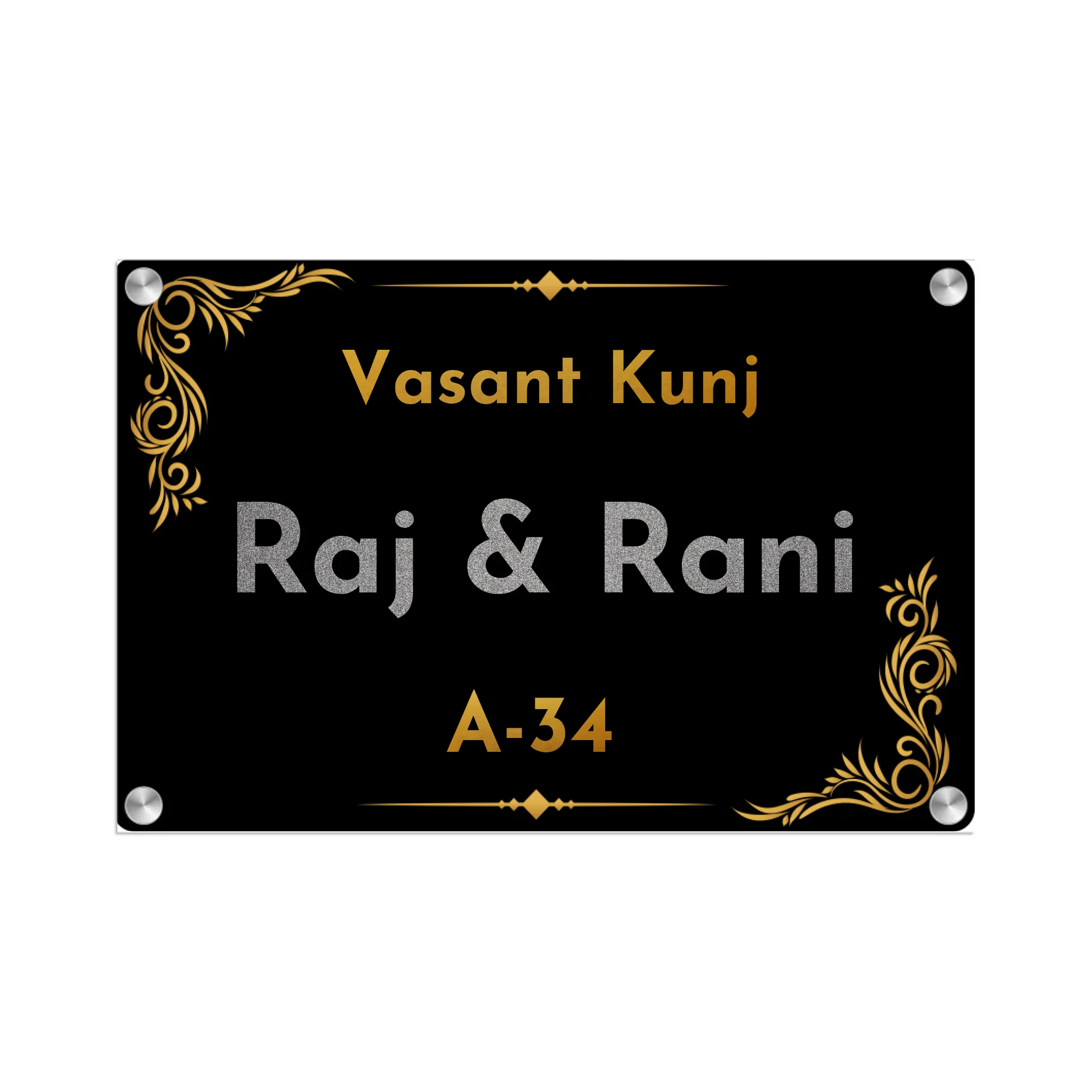 Acrylic Name Plate Grey Background 2