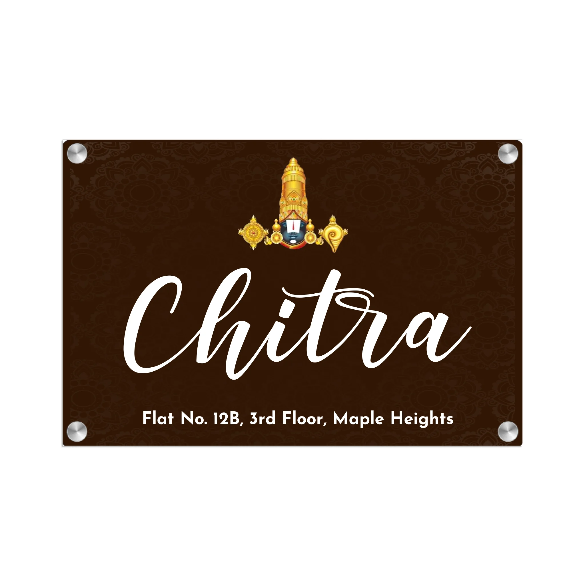 Acrylic Name Plate Grey Background 2