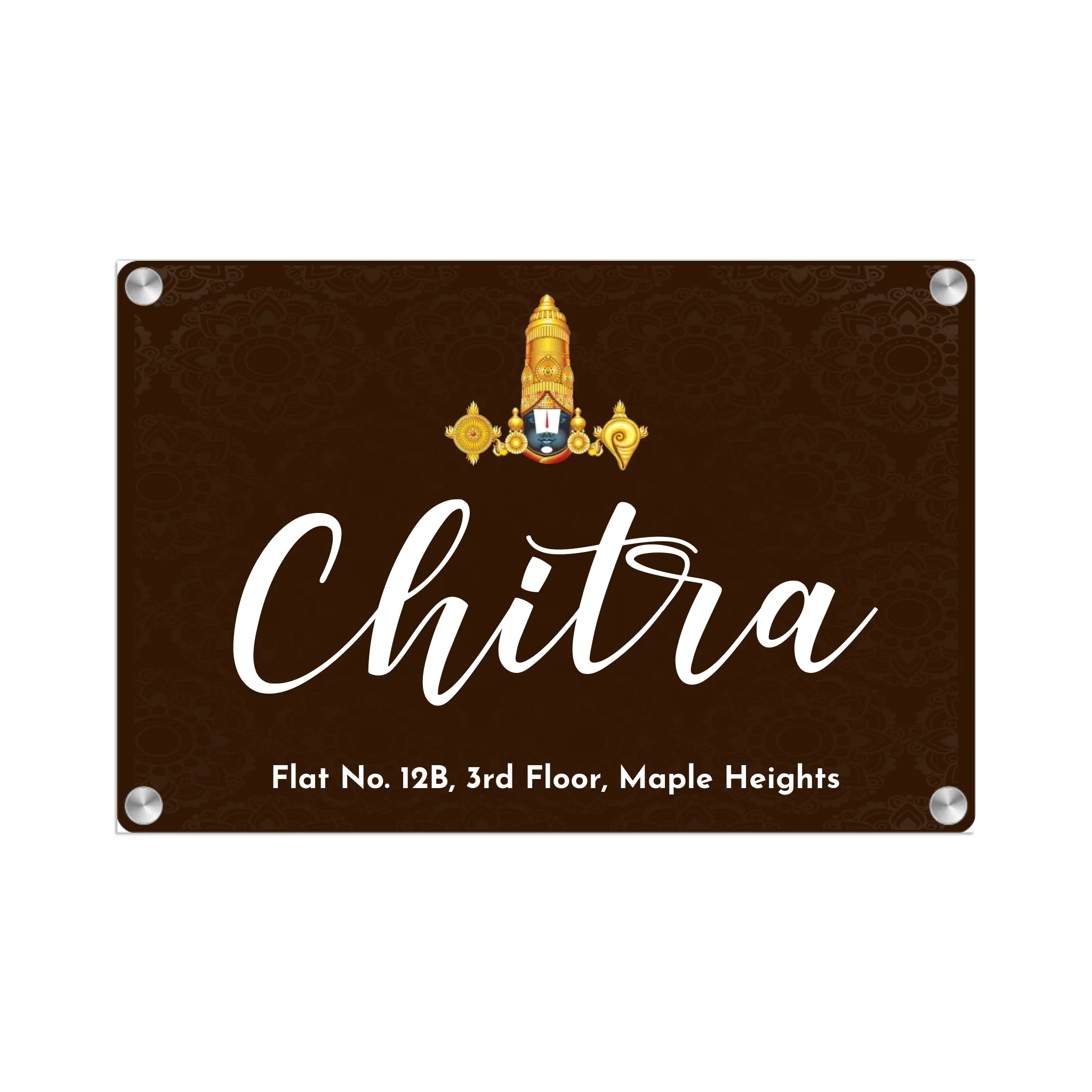 Acrylic Name Plate Grey Background 2