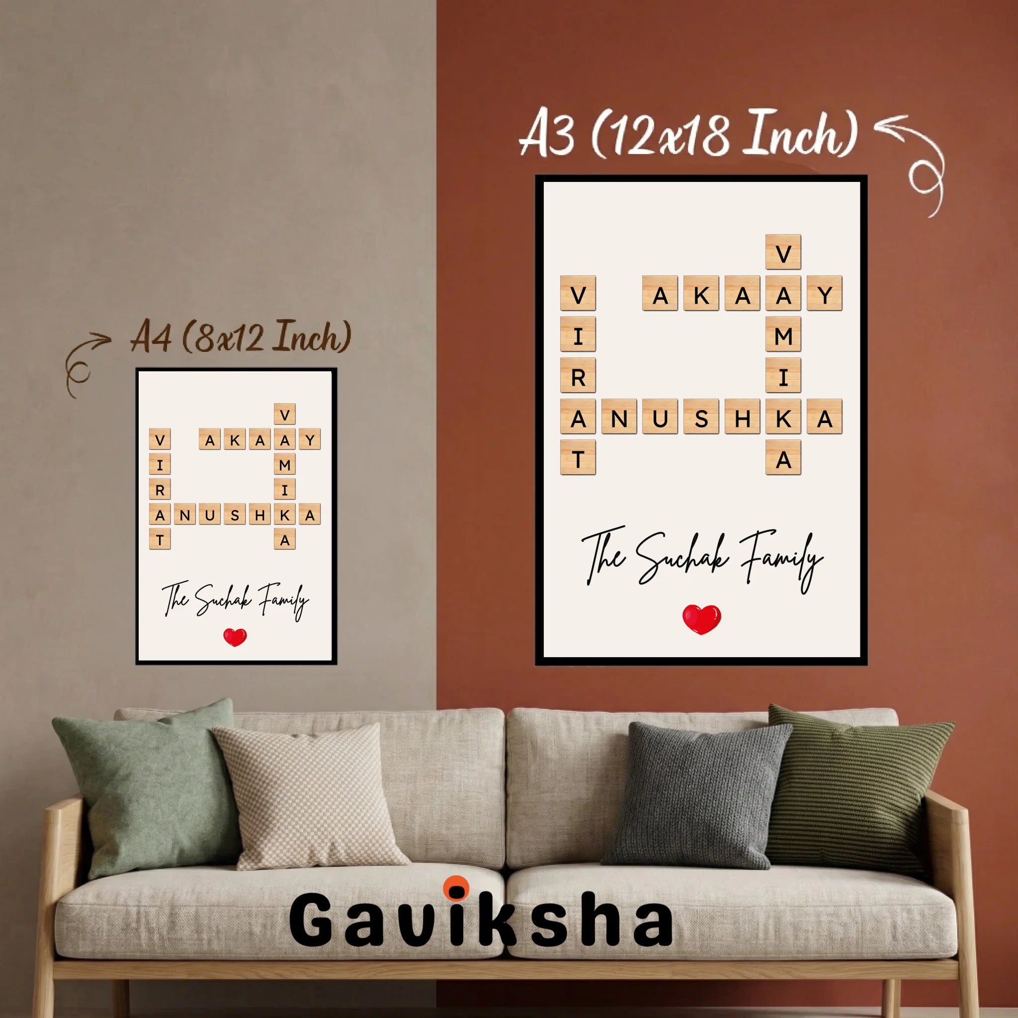 Personalised Family Crossword Art