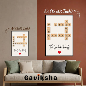 Personalised Family Crossword Art