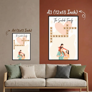 Personalised Family Crossword Art