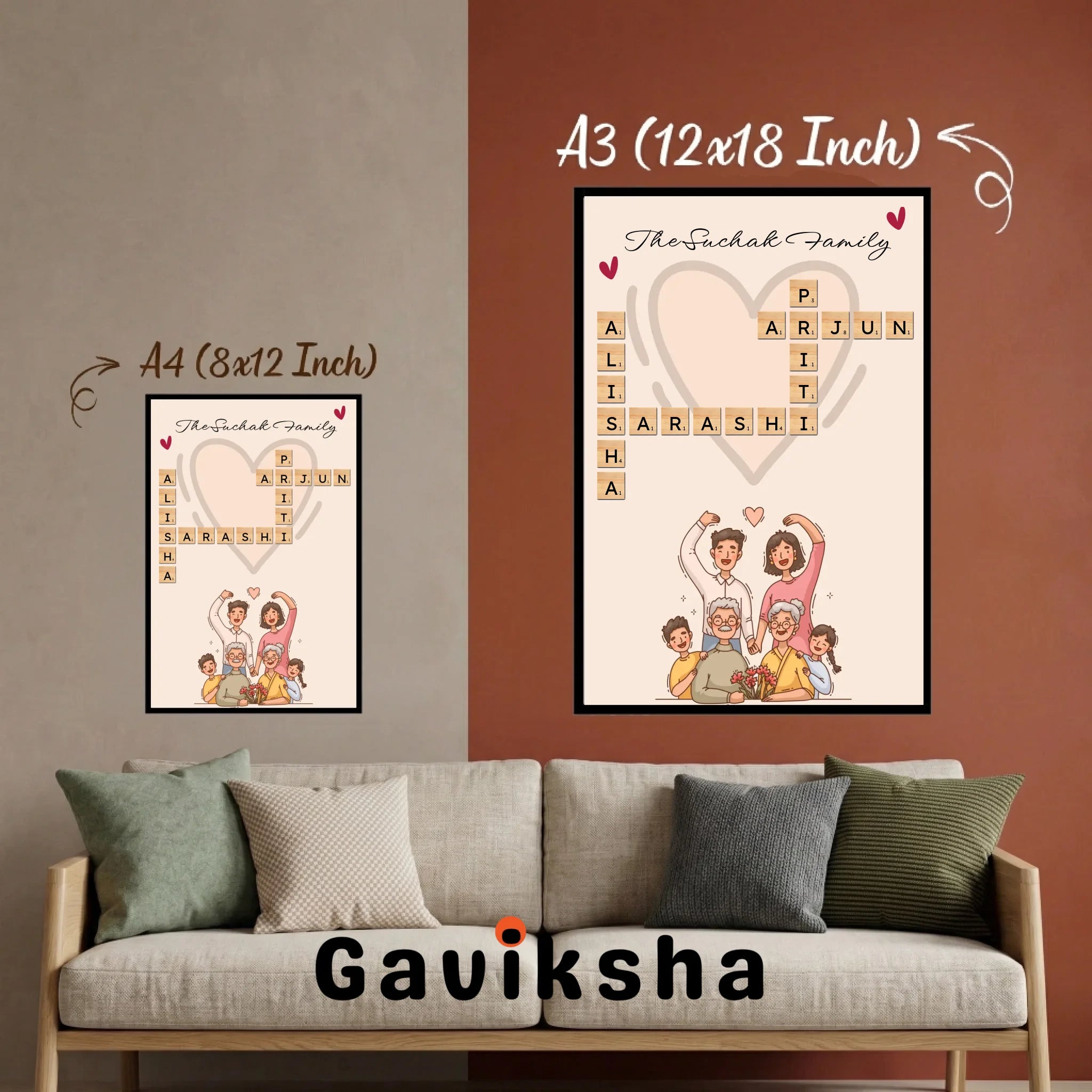 Personalised Family Crossword Art