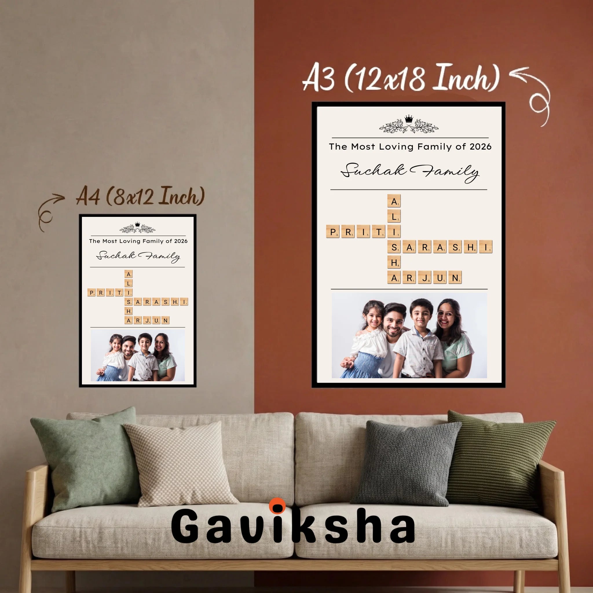 Personalised Family Crossword Art