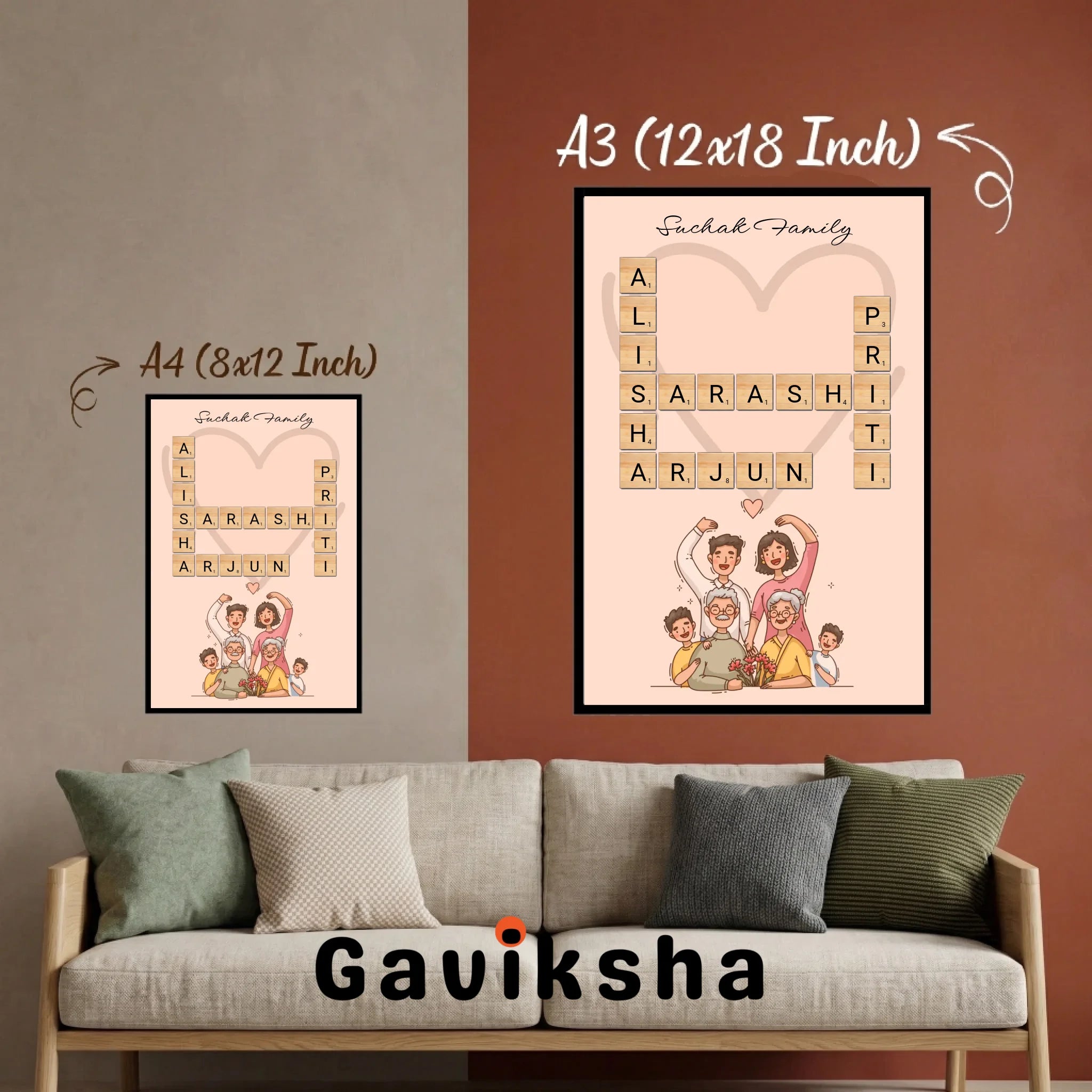 Personalised Family Crossword Art