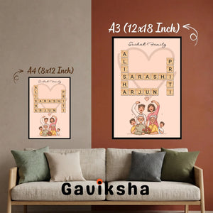 Personalised Family Crossword Art