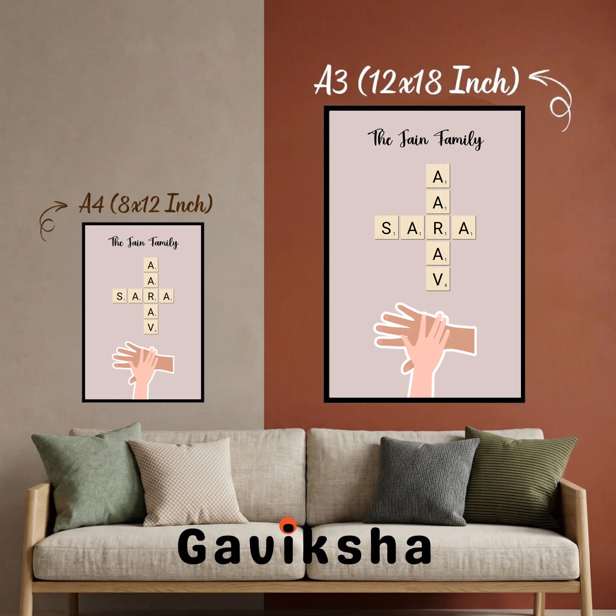 Personalised Family Crossword Art