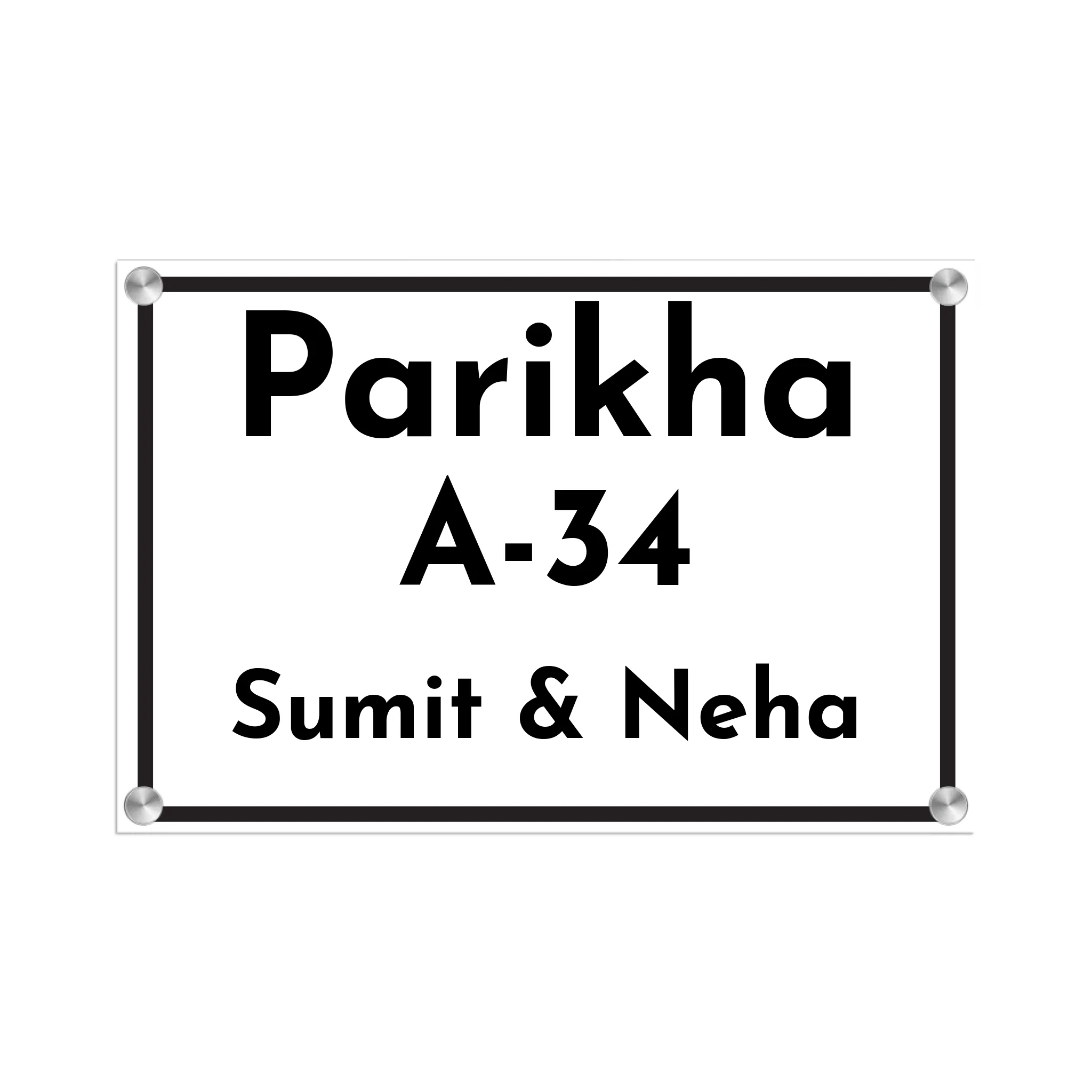 Acrylic Name Plate Grey Background 2